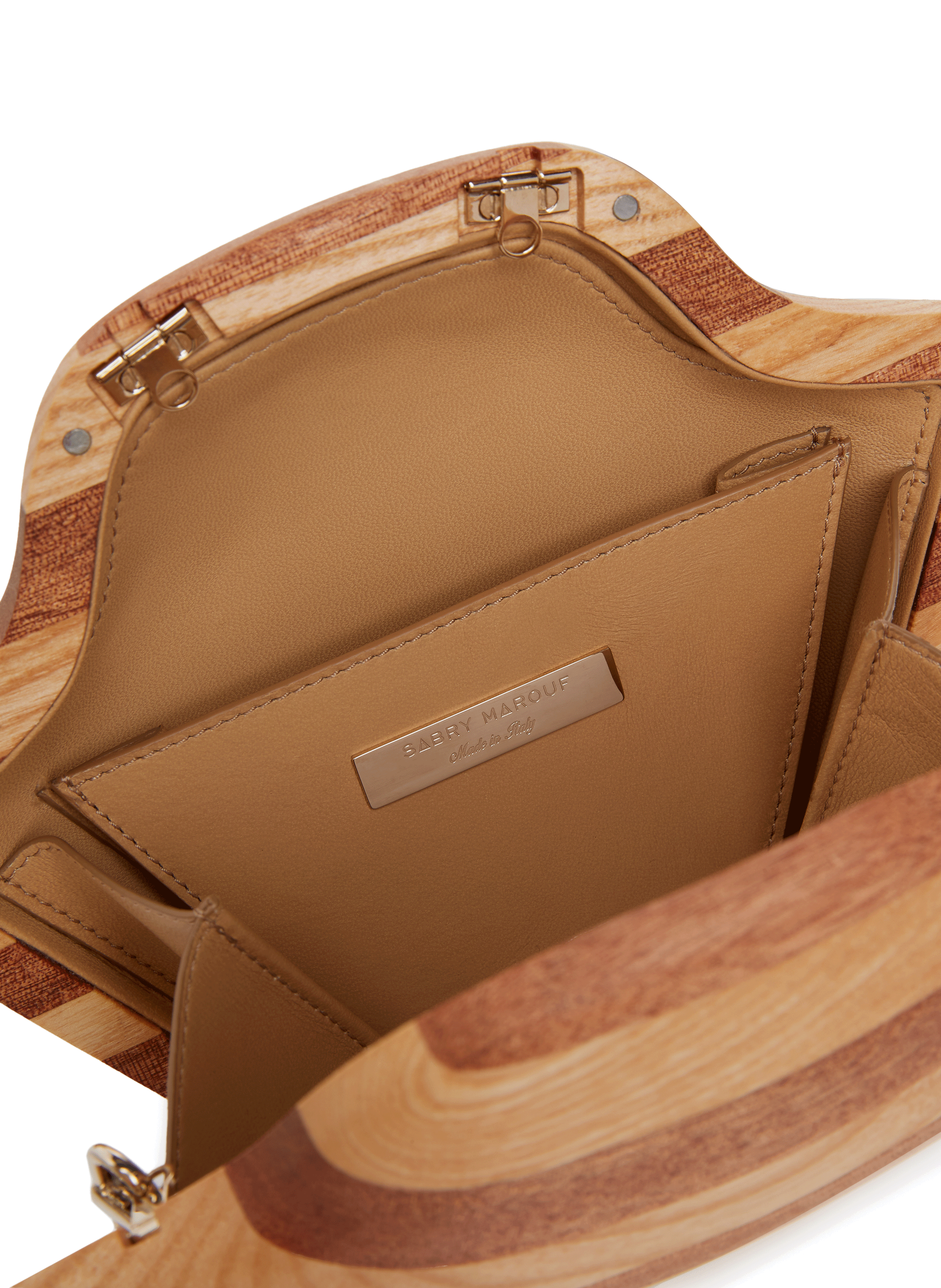 Wooden handbag SABRY MAROUF Brown
