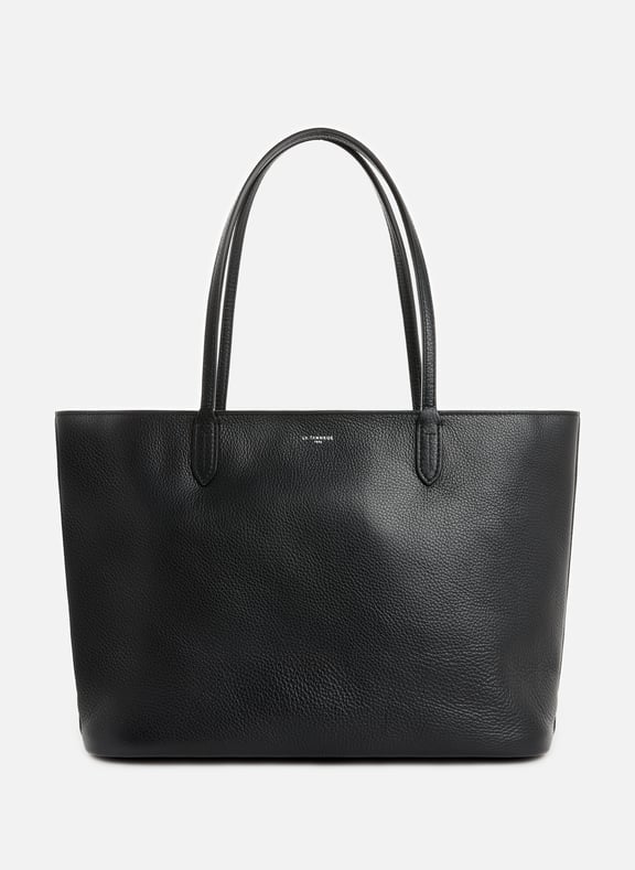 Grand sac cabas Louise en cuir Noir by LE TANNEUR LE TANNEUR Grand sac cabas Louise en cuir Noir