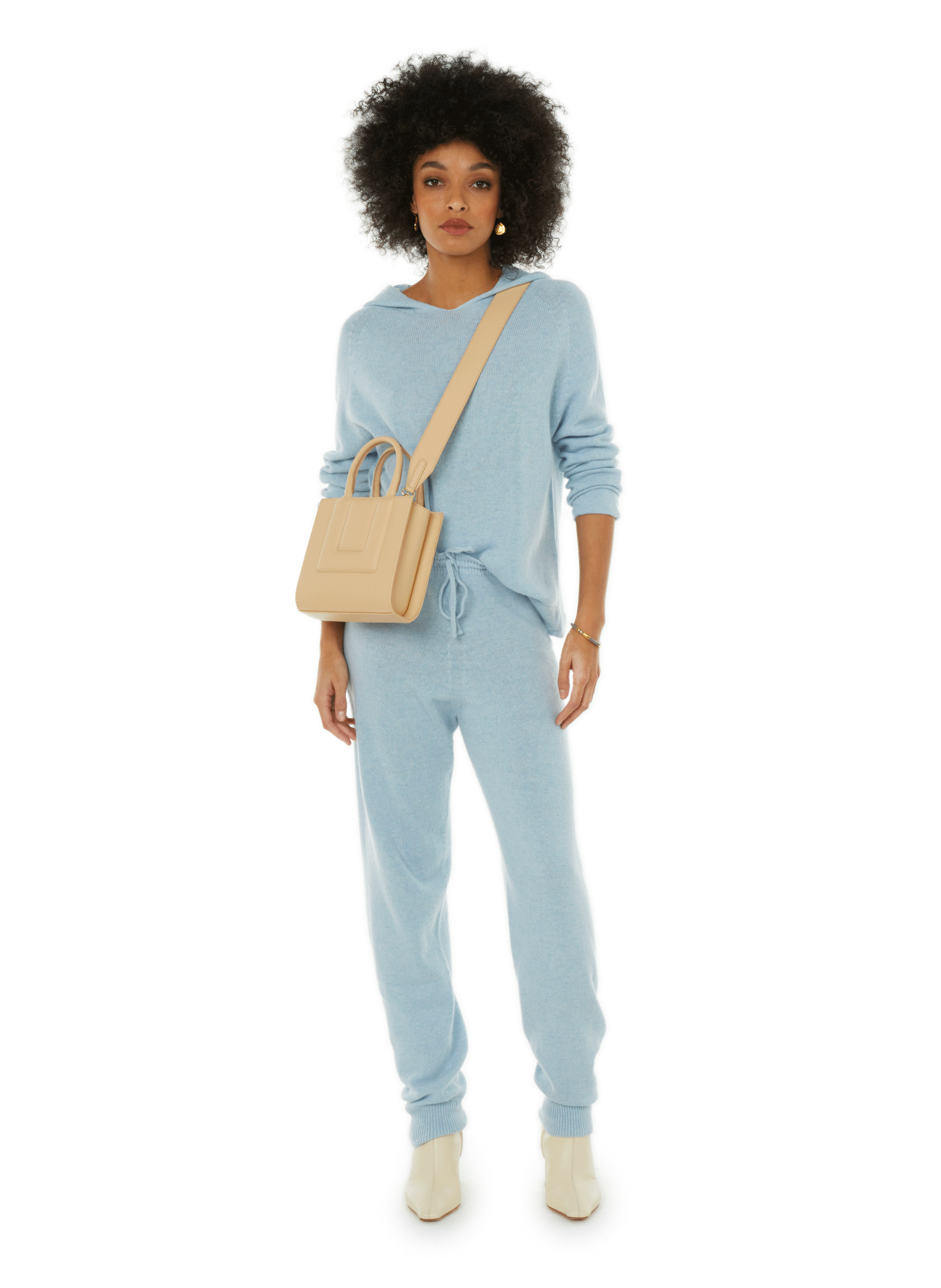 THE SOCIAL SUNDAY Hooded wool blend sweater Blue