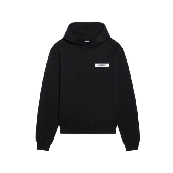 Jacquemus Cotton Fabric Hoodie With Long Sleeves In Black