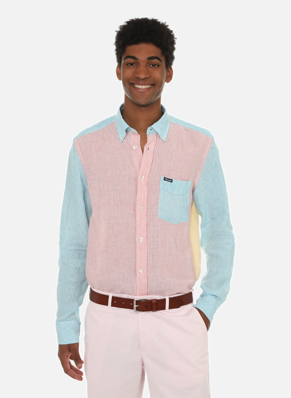 FACONNABLE Striped linen shirt Multicolour