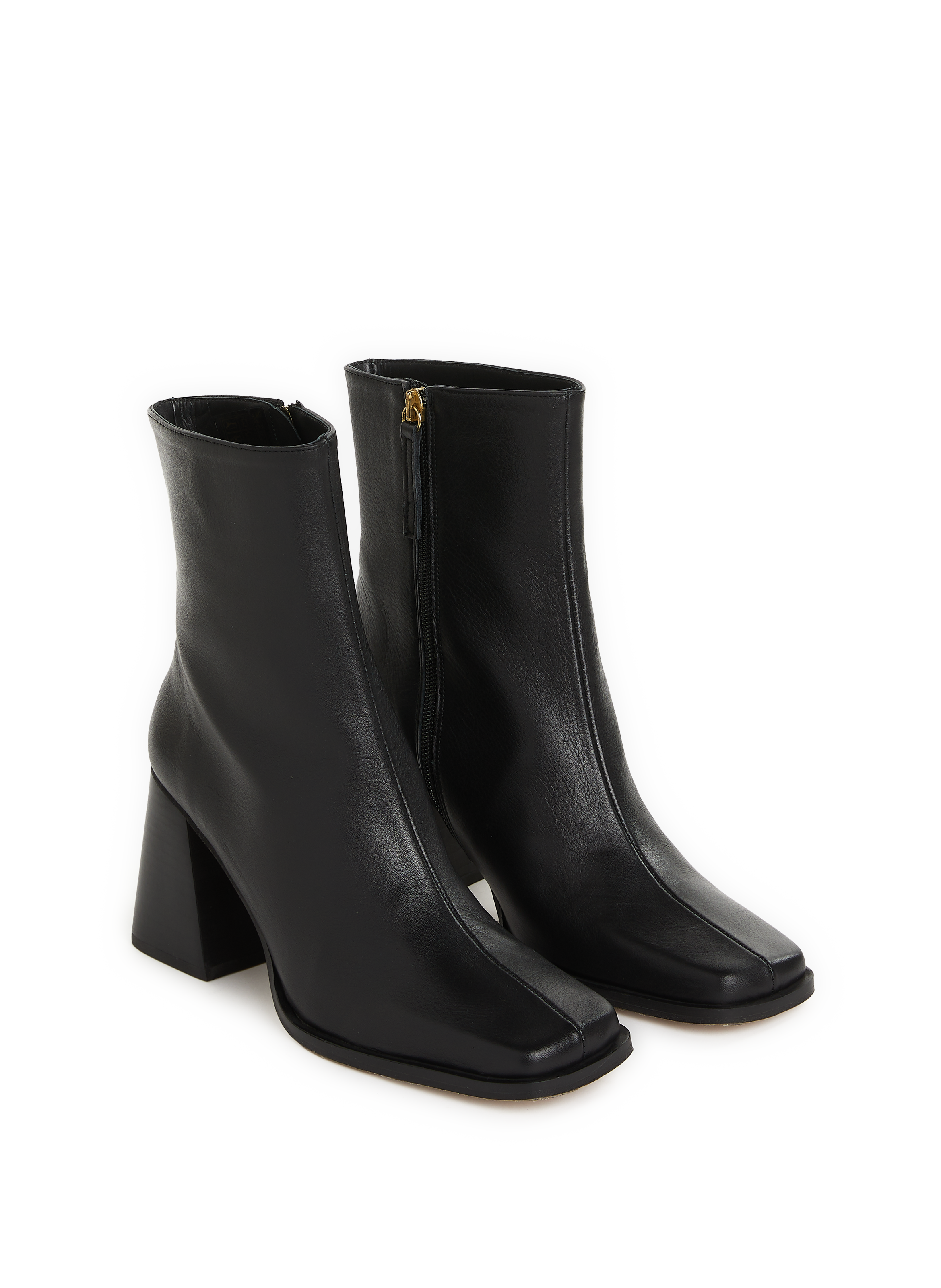 South leather ankle boots ALOHAS Black