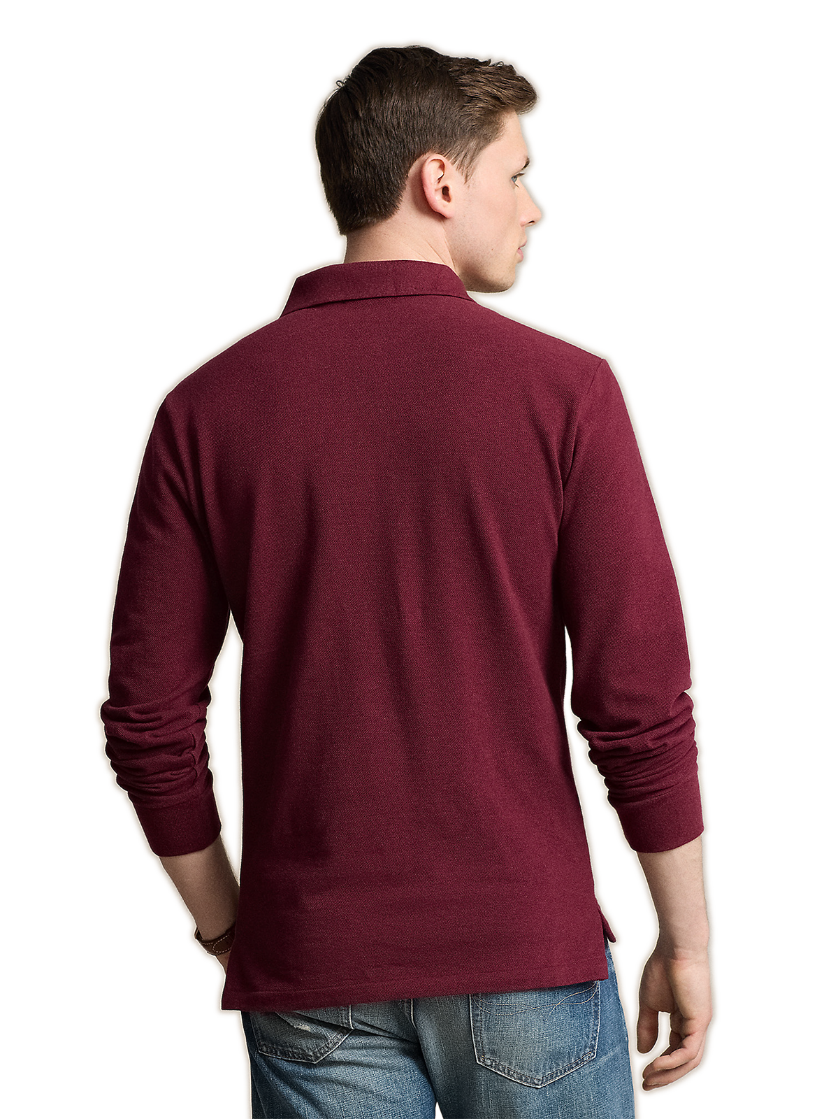 Long-sleeved cotton piqué polo shirt POLO RALPH LAUREN Red