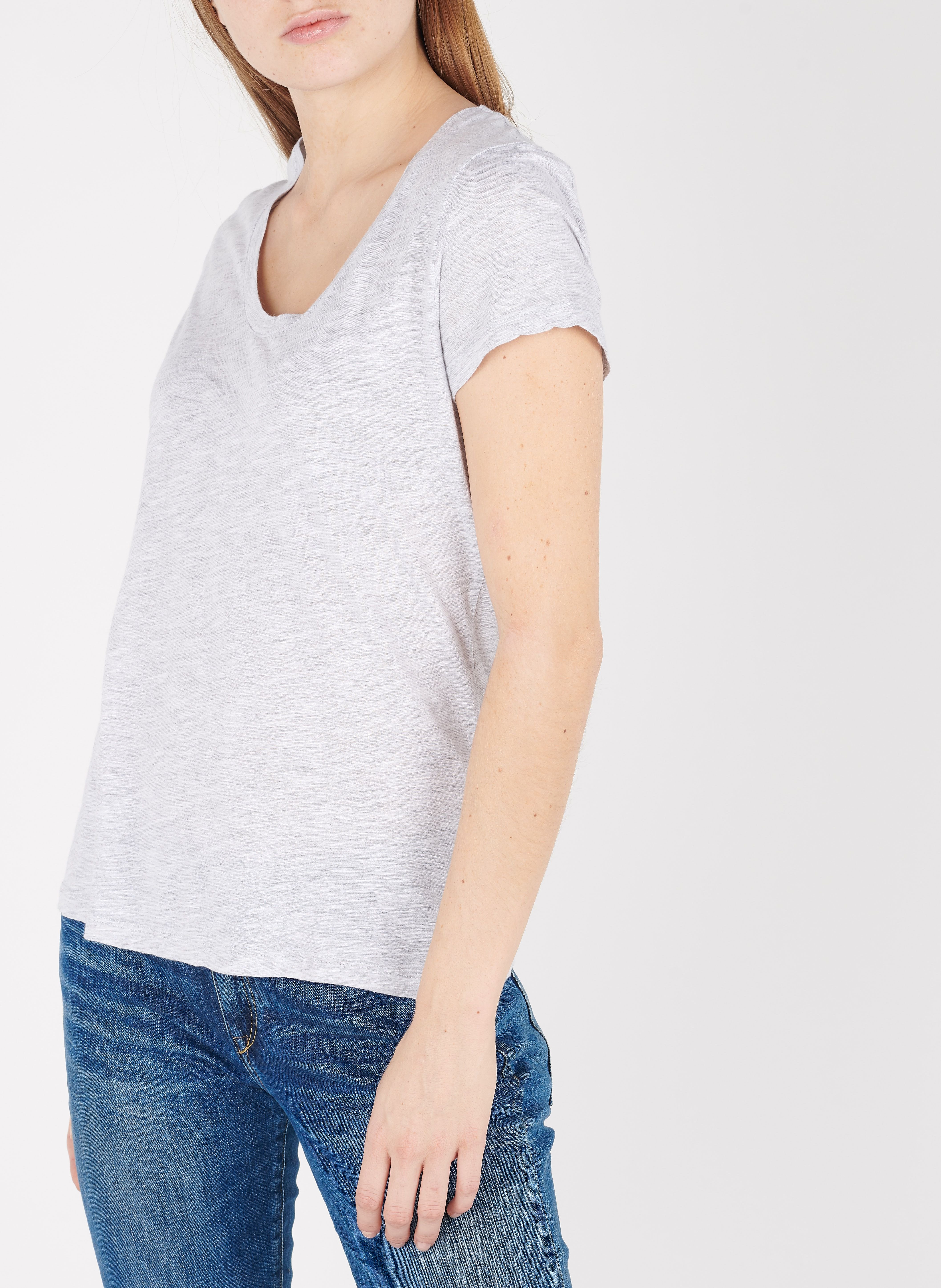 Tee-shirt col rond en coton mélangé jacksonville AMERICAN VINTAGE Gris