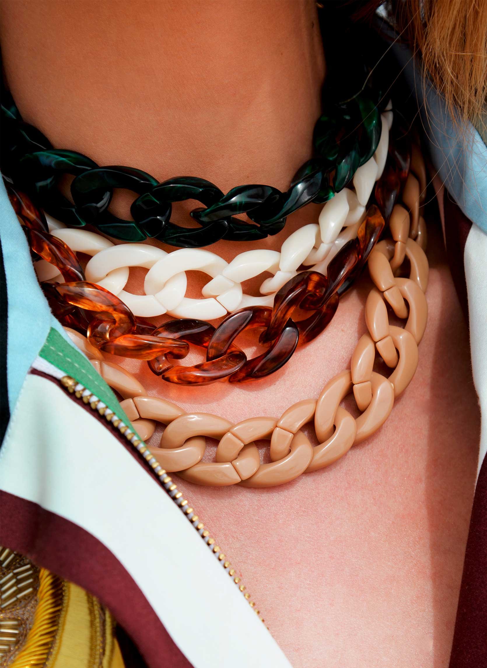 Collier grosse maille léger en aluminium jazzy HIPANEMA Marron