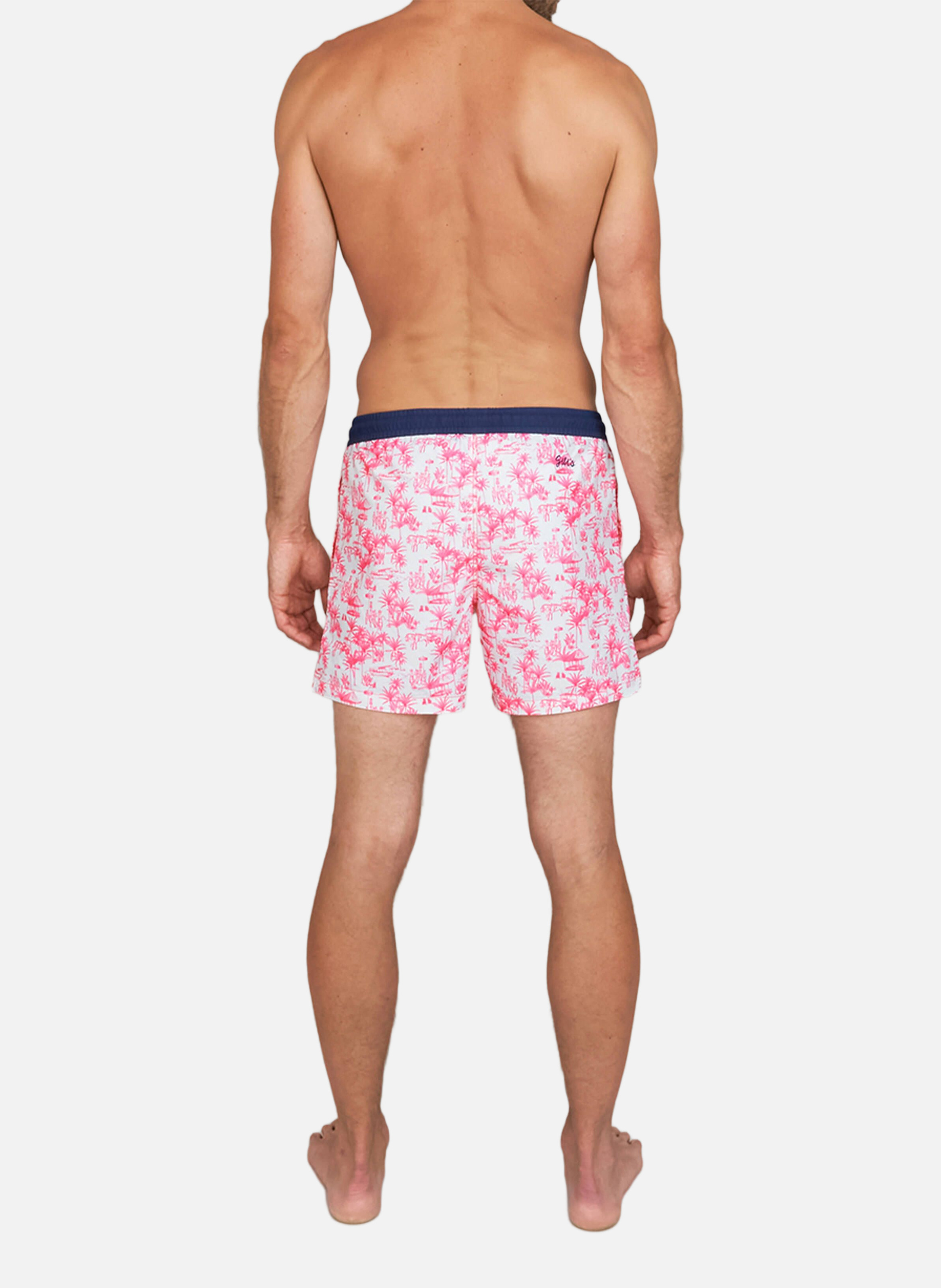 Short de bain   toile balinaise GILI'S Rose