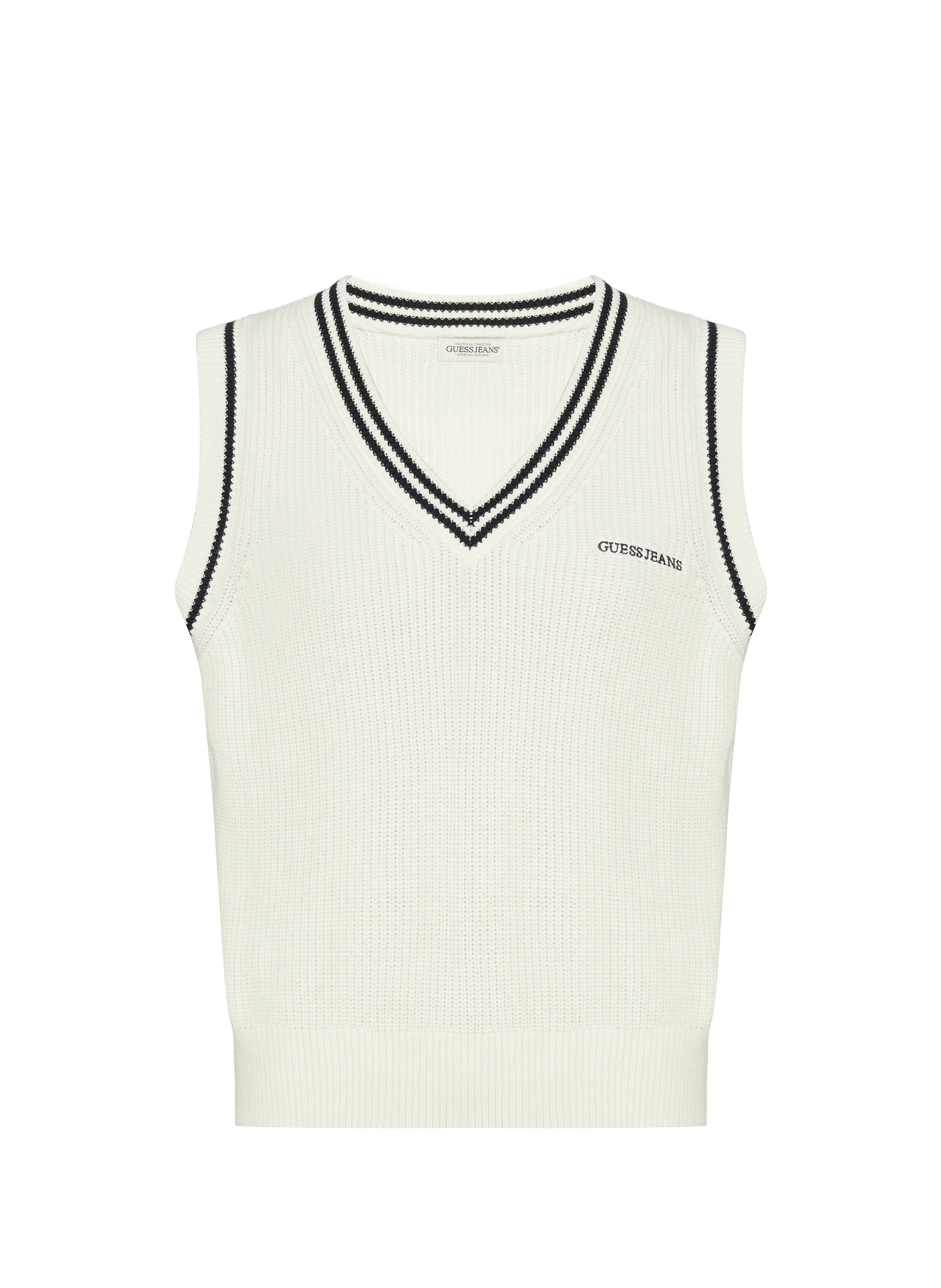 Sleeveless cotton jumper GUESS Beige