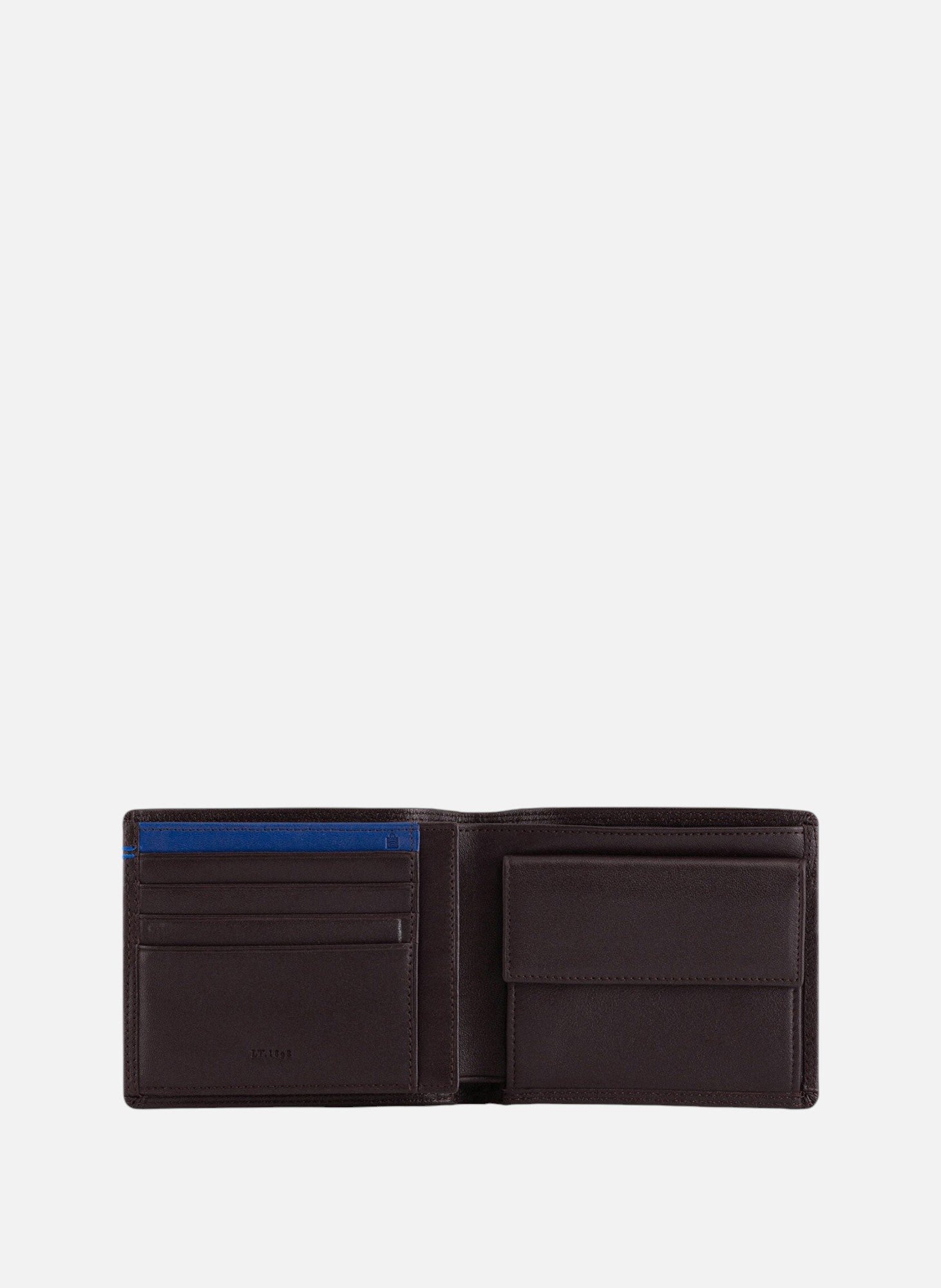 Portefeuille à rabat 2 volets martin en cuir lisse LE TANNEUR Marron