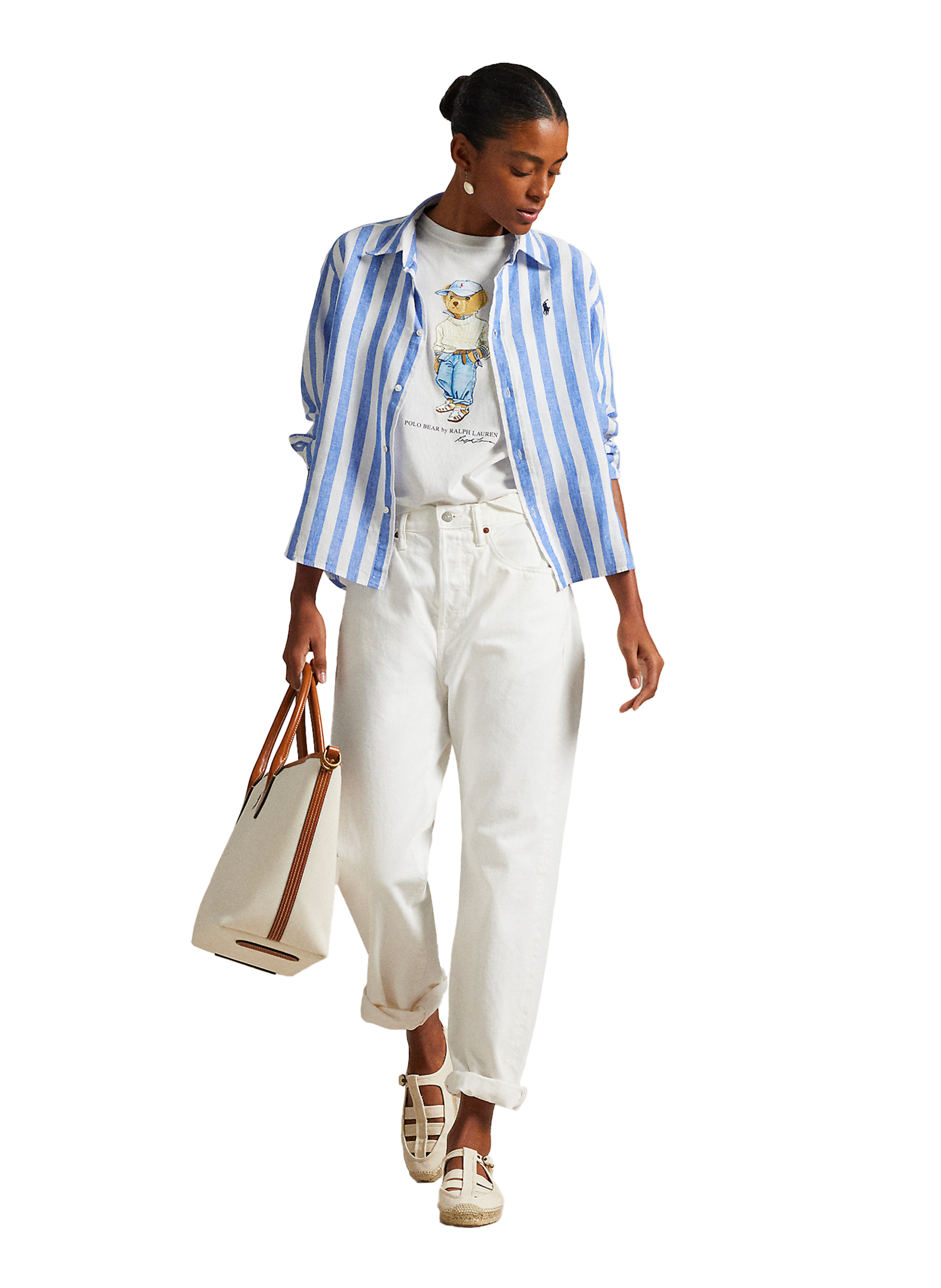 T-shirt imprimé en coton POLO RALPH LAUREN Blanc