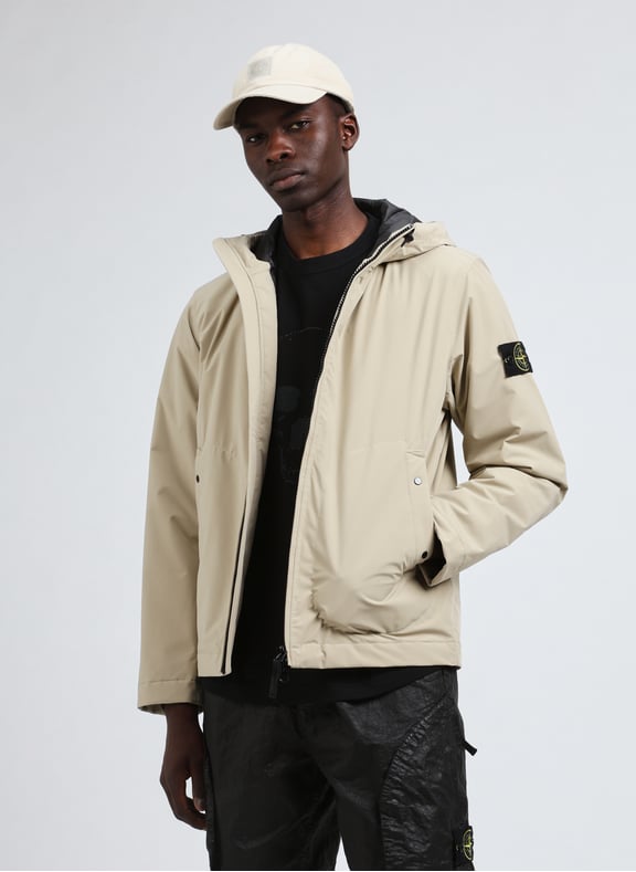 Hooded Jacket Beige by STONE ISLAND STONE ISLAND Hooded Jacket Beige