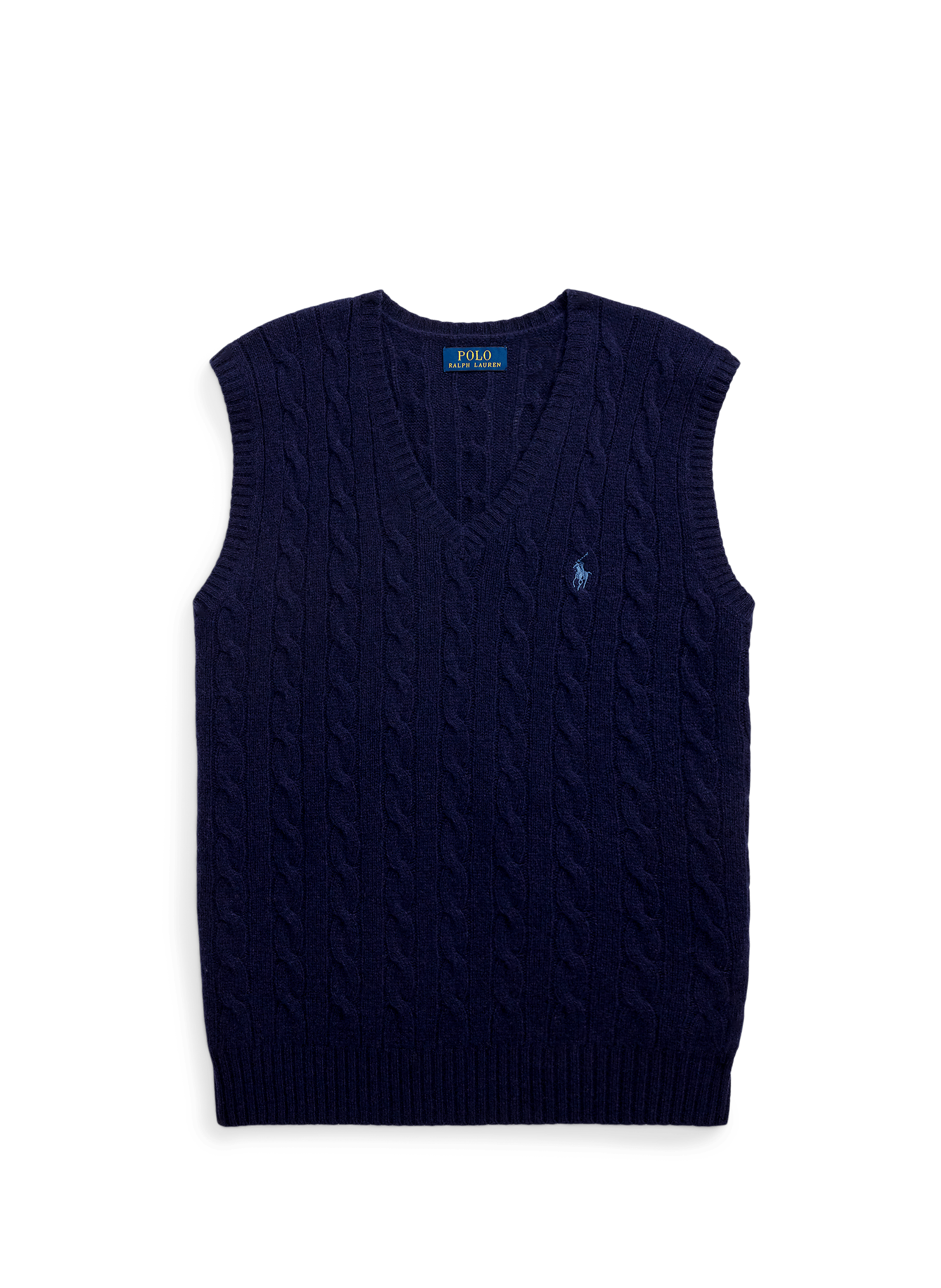 Gilet sans manches en laine et cachemire POLO RALPH LAUREN Bleu