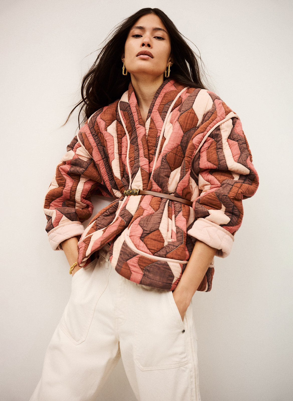 Veste matelassée imprimée col v trincy BA&SH Violet