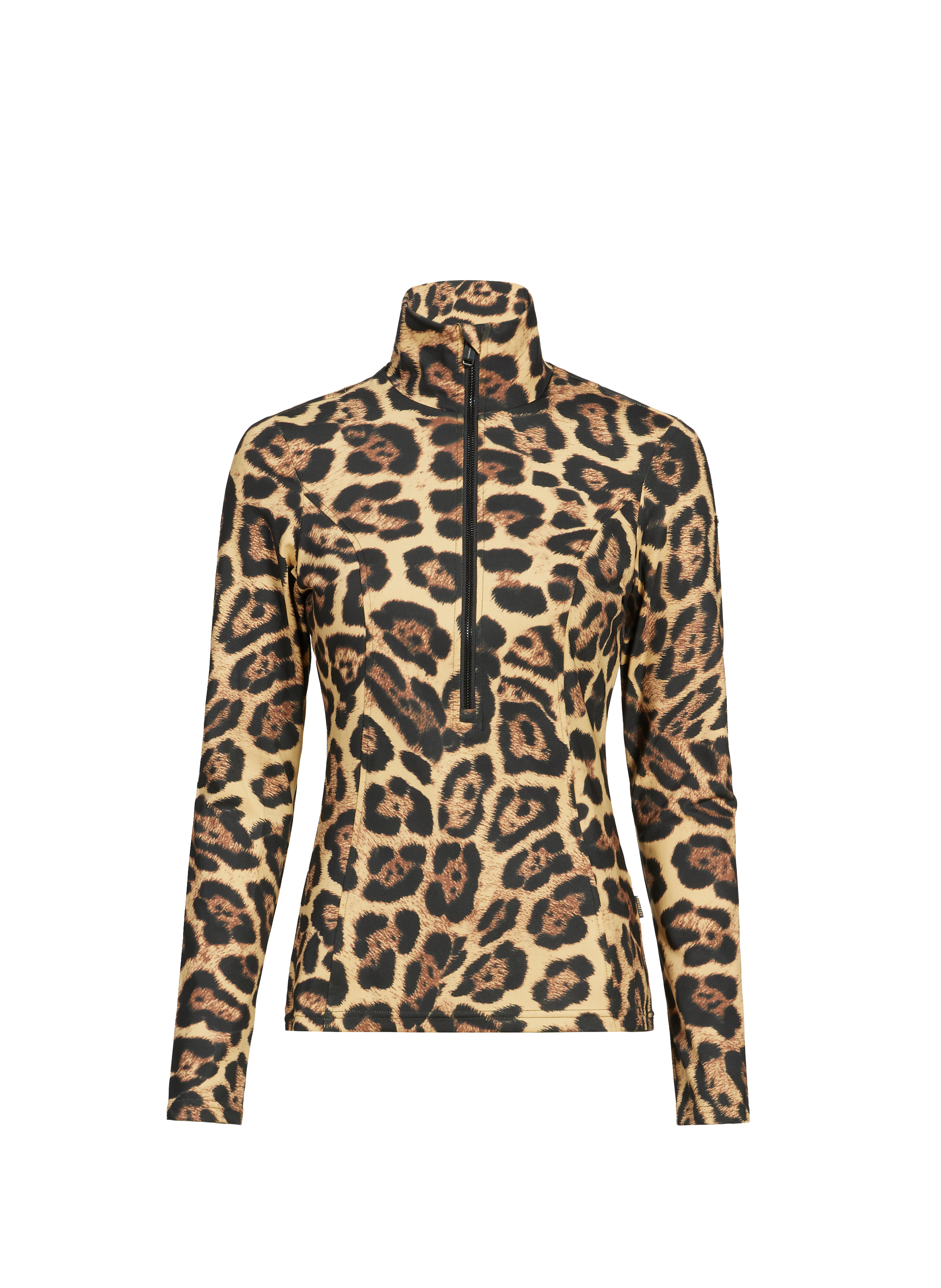 GOLDBERGH Leopard high-neck zip-up sweater Multicolour