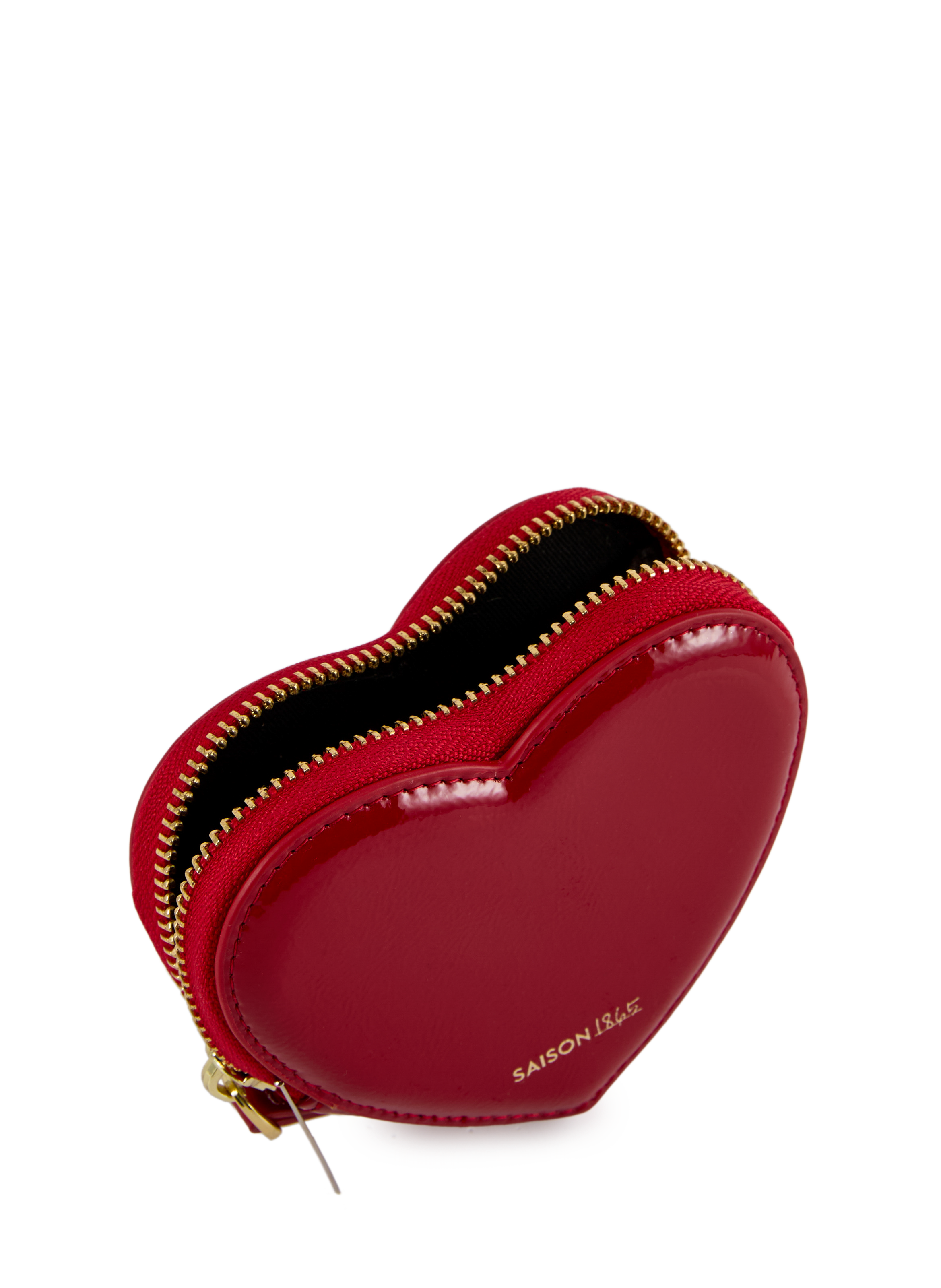 Porte monnaie cœur en cuir vernis SAISON 1865 Rouge