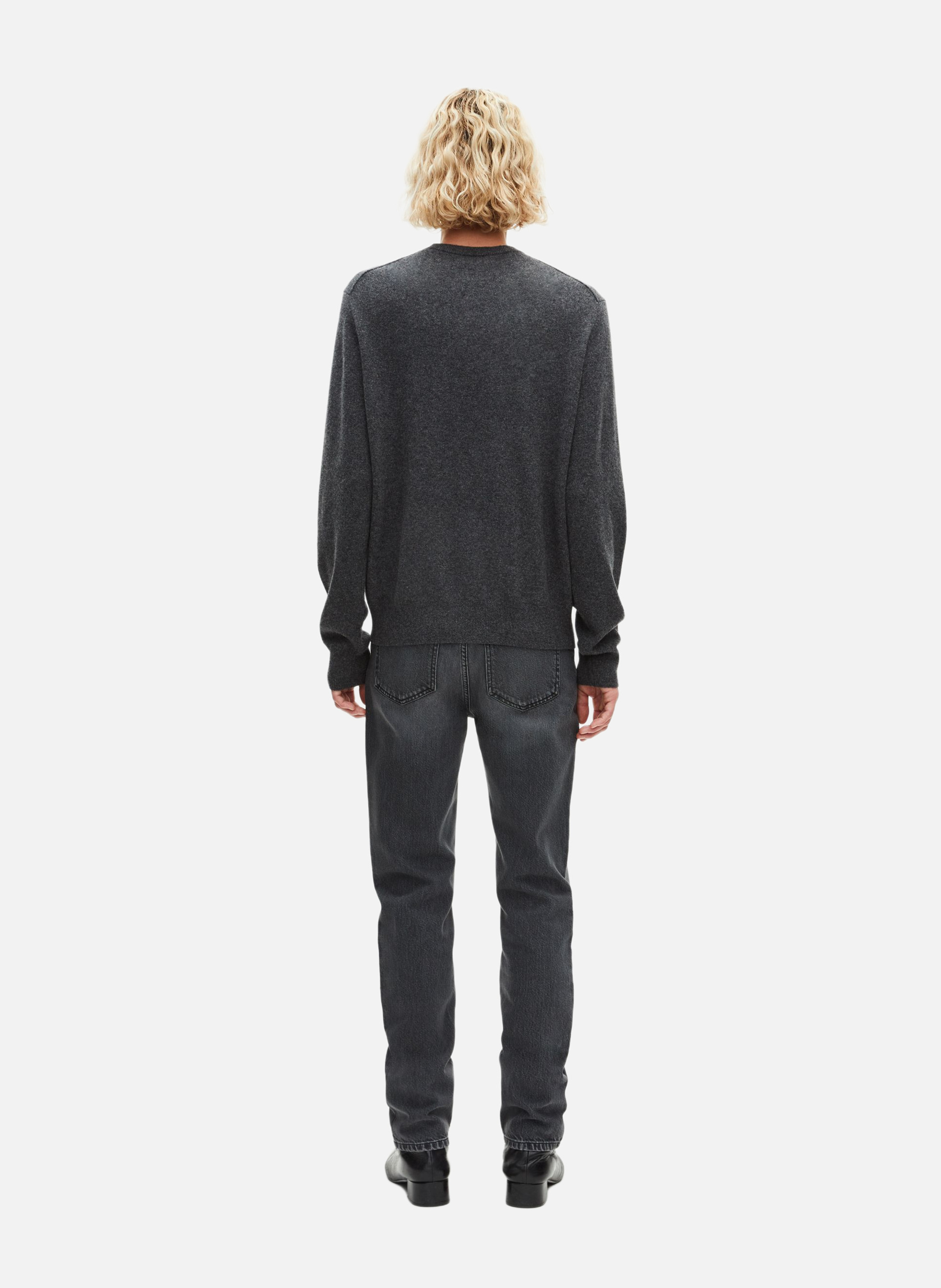 Pull col rond en cachemire THE KOOPLES Gris