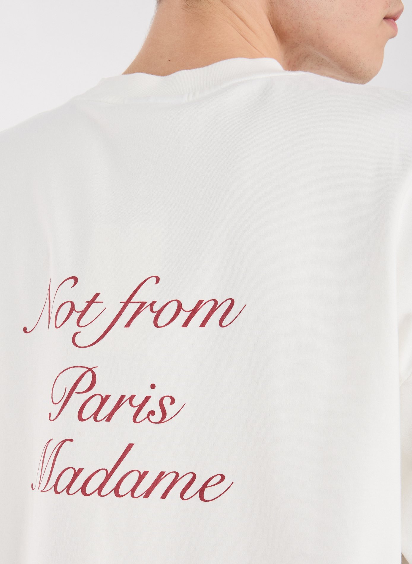 Le T-shirt slogan Calligraphy DROLE DE MONSIEUR Beige