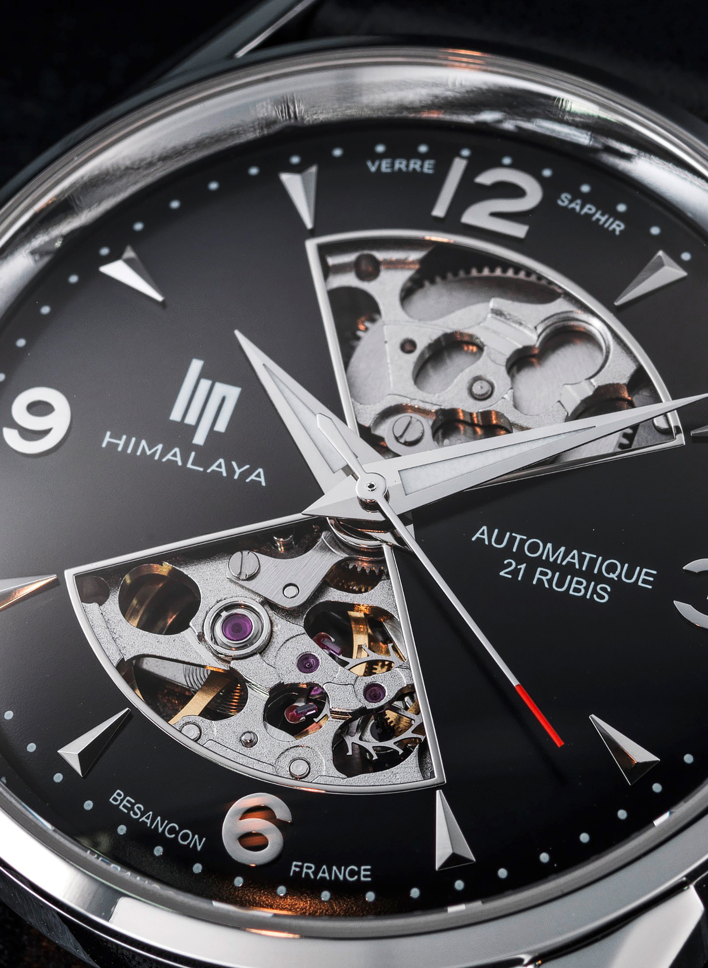 Montre automatique en cuir LIP Noir