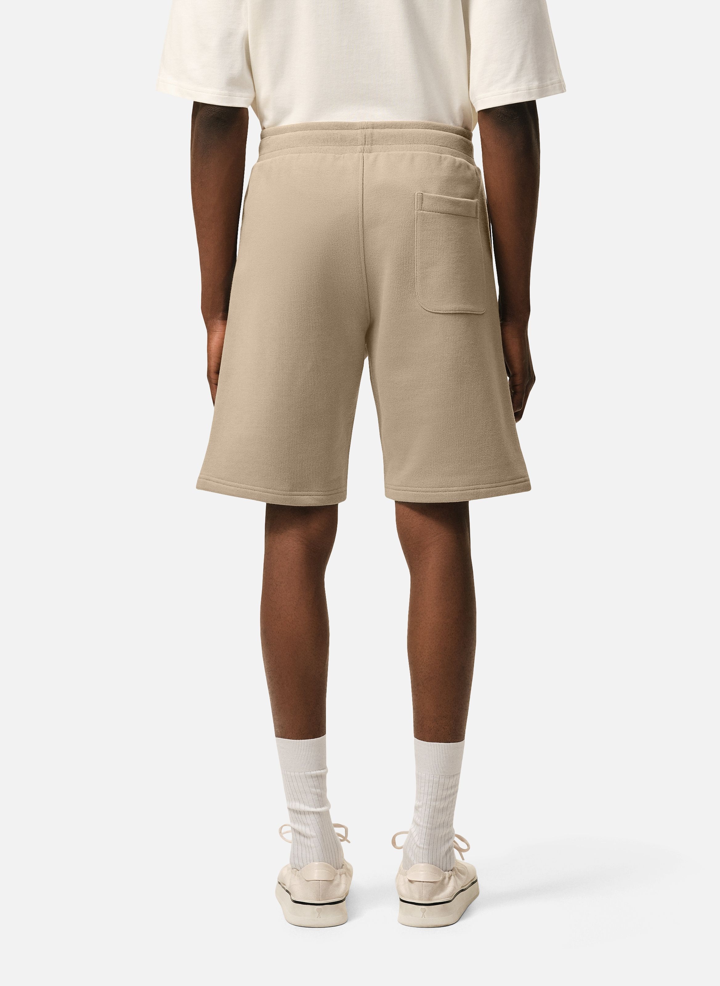 Short ami de coeur en coton AMI PARIS Beige