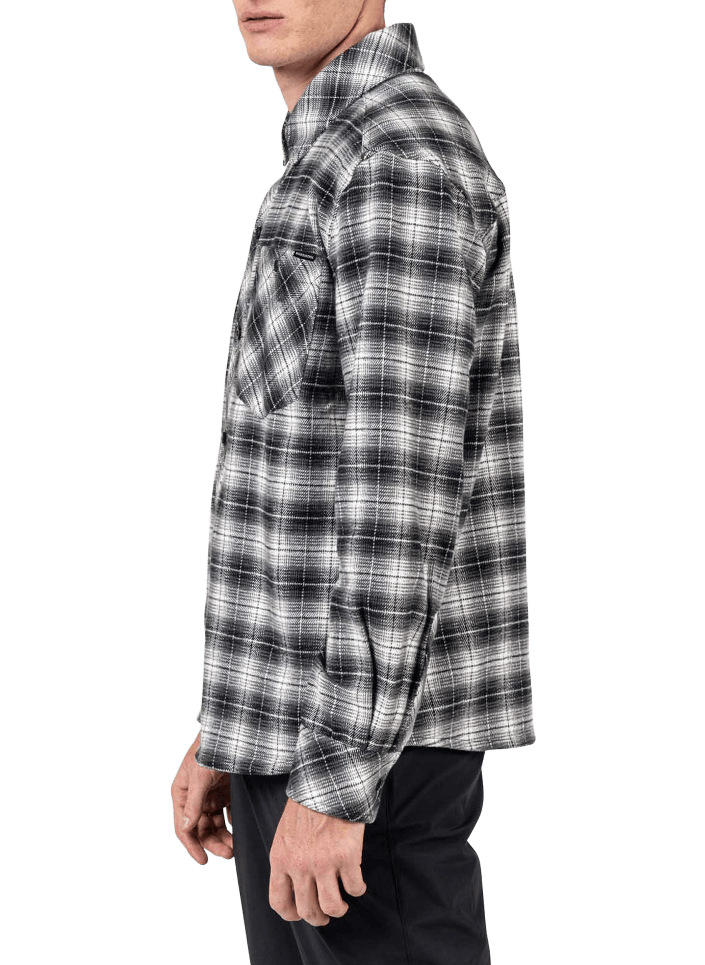 Chemise col classique à carreaux en coton ROSSIGNOL Noir