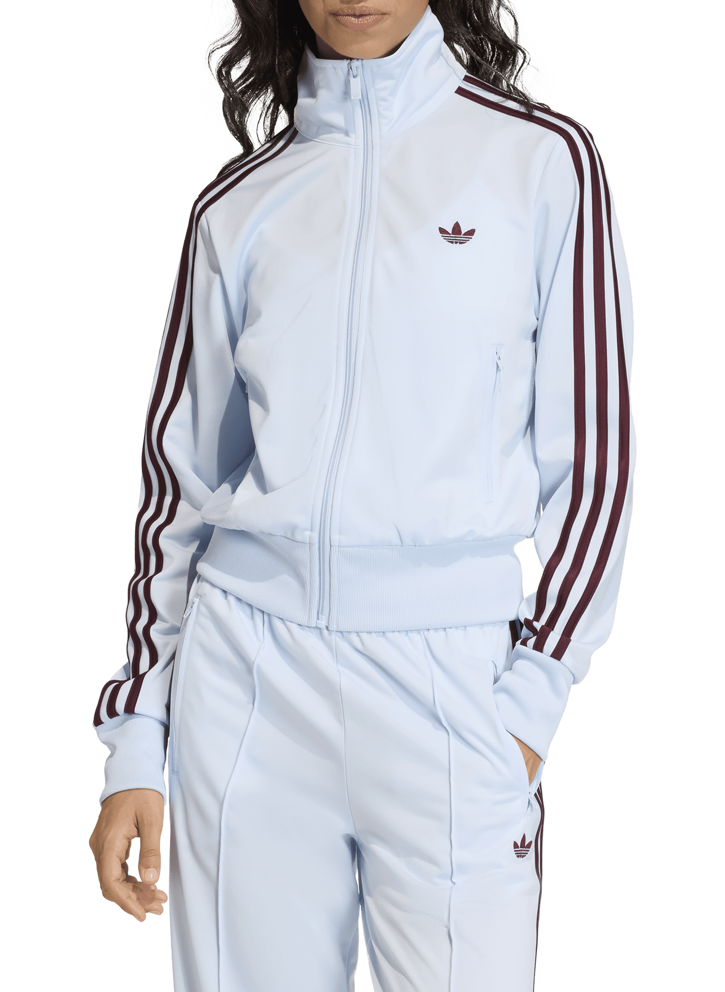 Jacket with high neck logo ADIDAS Blue