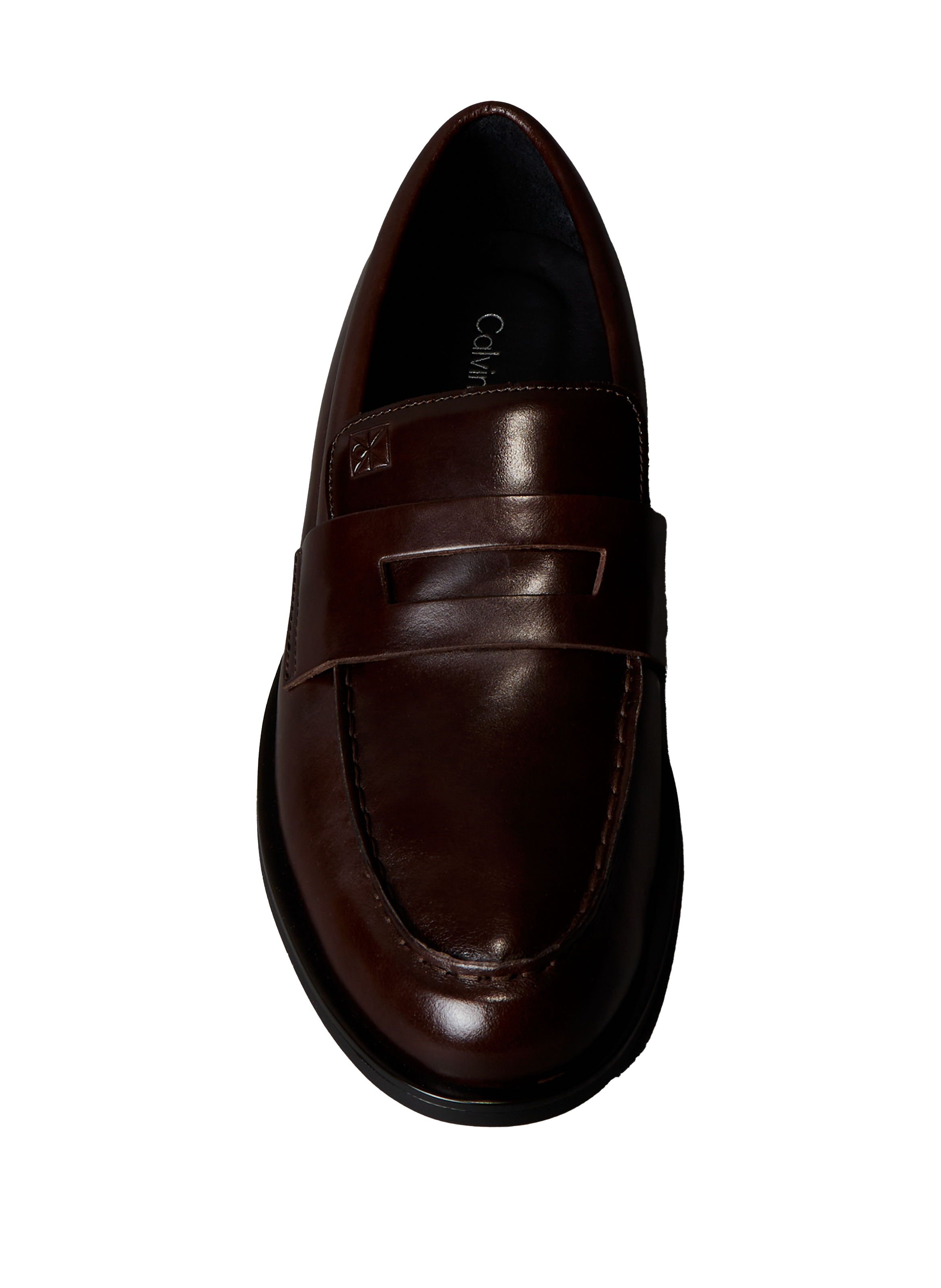 Calfskin leather loafers CALVIN KLEIN Brown