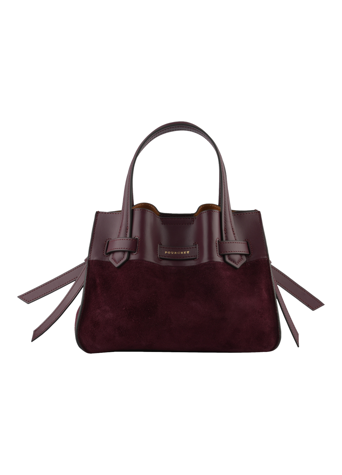 Blossom daim | sac porté main pm POURCHET Rouge