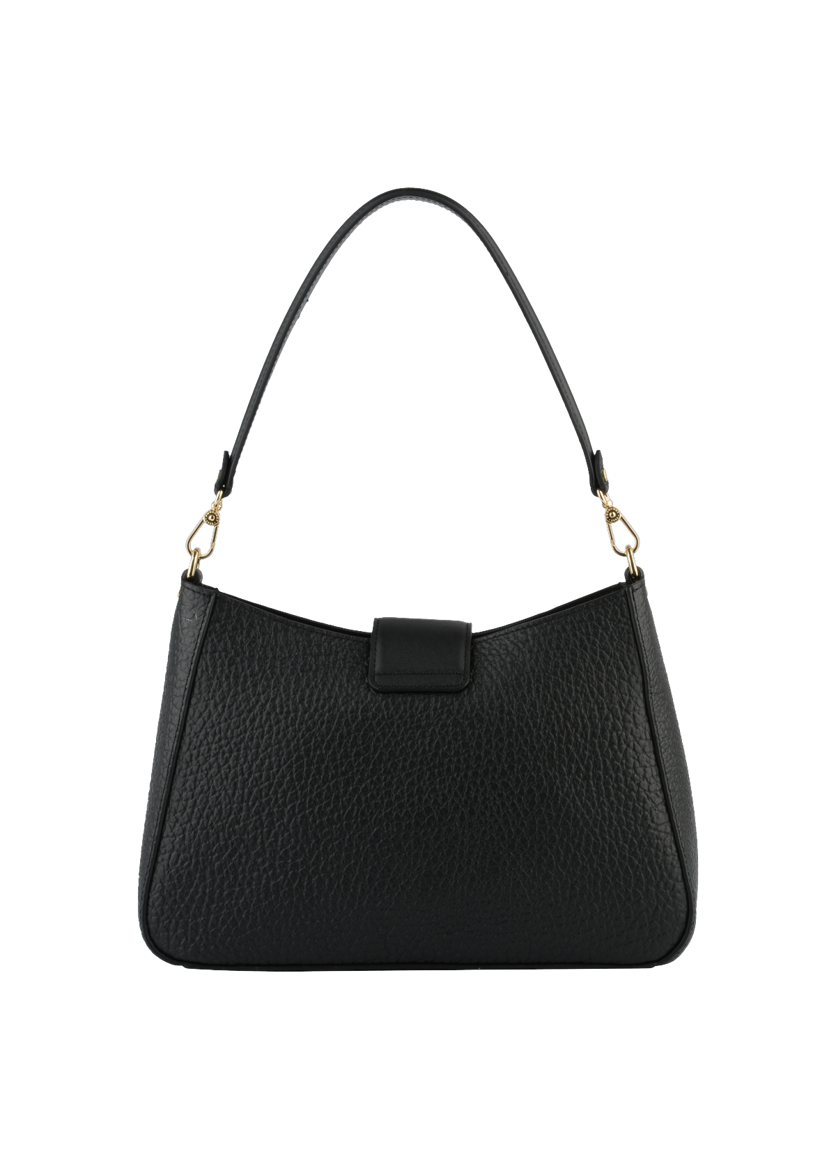 Fleuves | Sac porté épaule GM en cuir de vachette POURCHET Noir