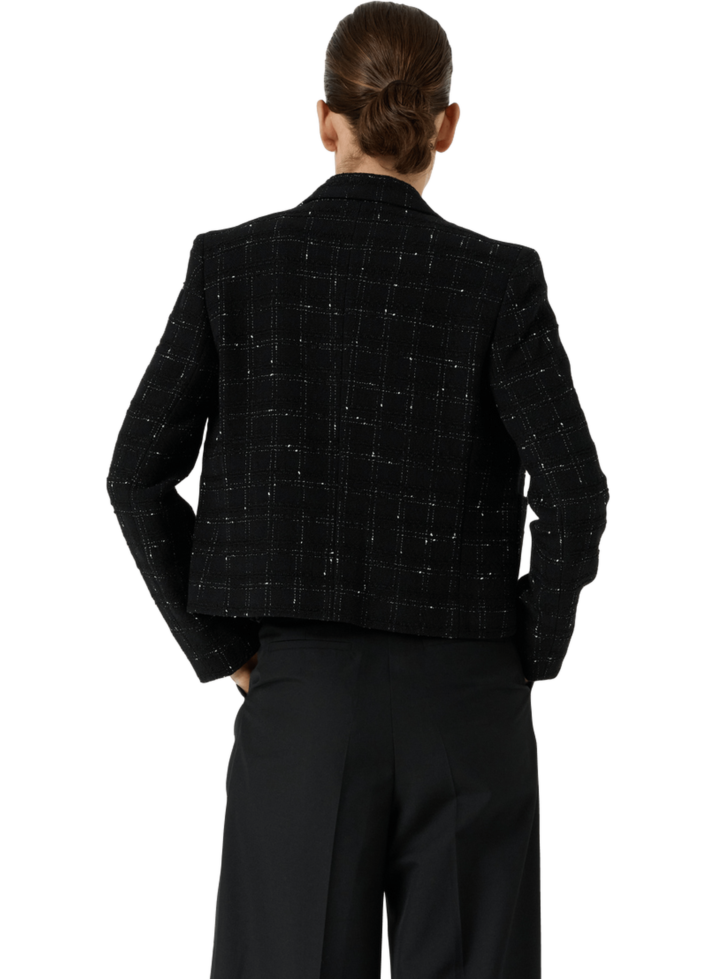 Veste de tailleur en tweed  à carreaux - tiana GERARD DAREL Noir