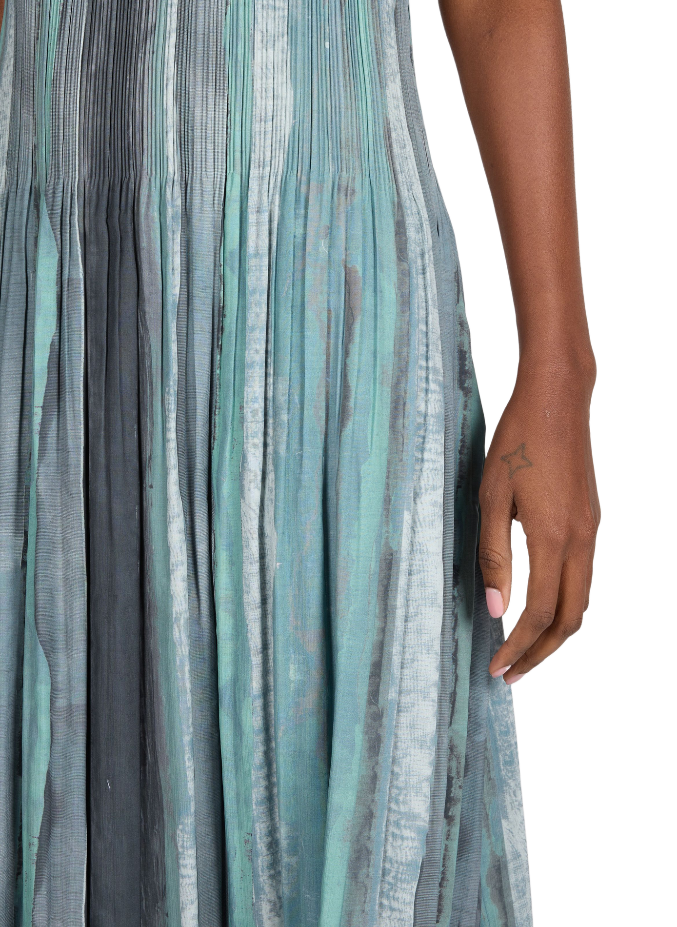Pleated dress with round neckline ADOLFO DOMINGUEZ Multicolour