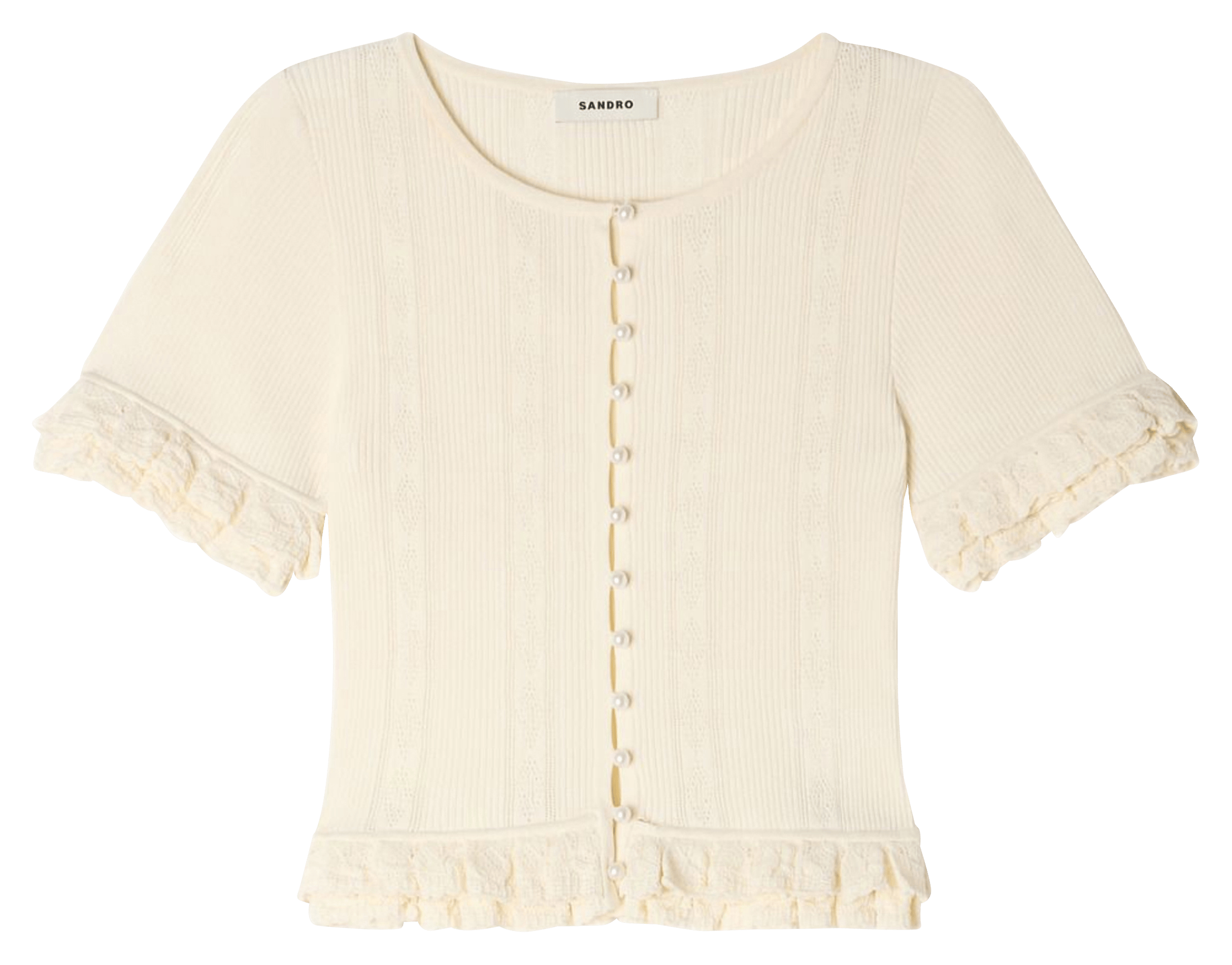 Top col rond SANDRO Beige