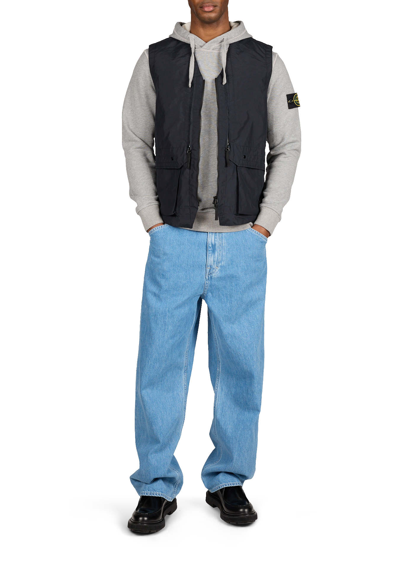 Veste sans manches imperméable STONE ISLAND Bleu