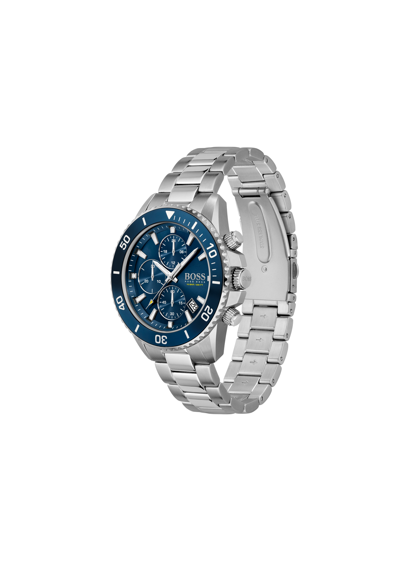 Montre quartz Admiral en acier inoxydable BOSS MONTRES Bleu