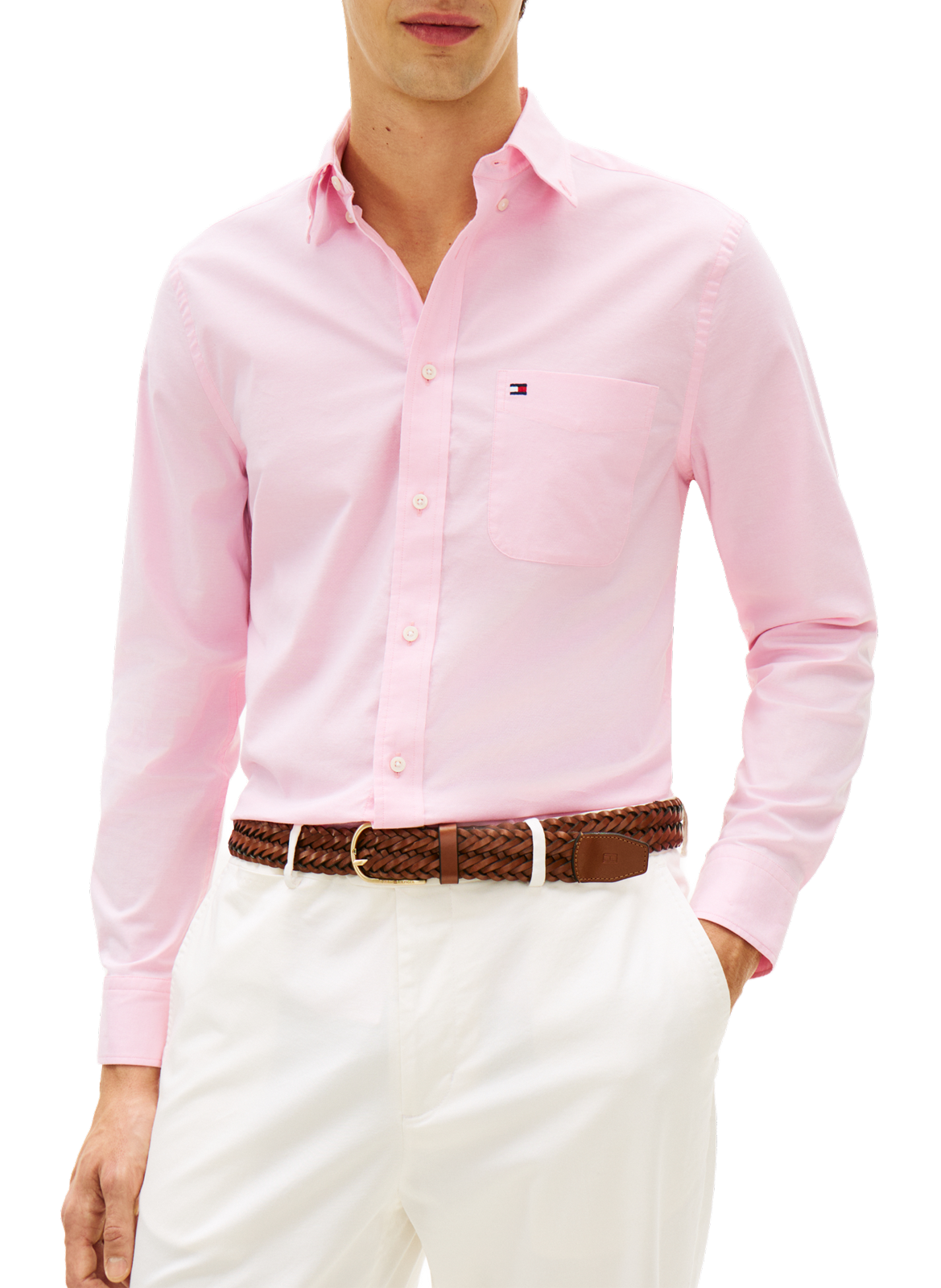 Leichte Slim-Fit Baumwollmischhemd TOMMY HILFIGER Rosa