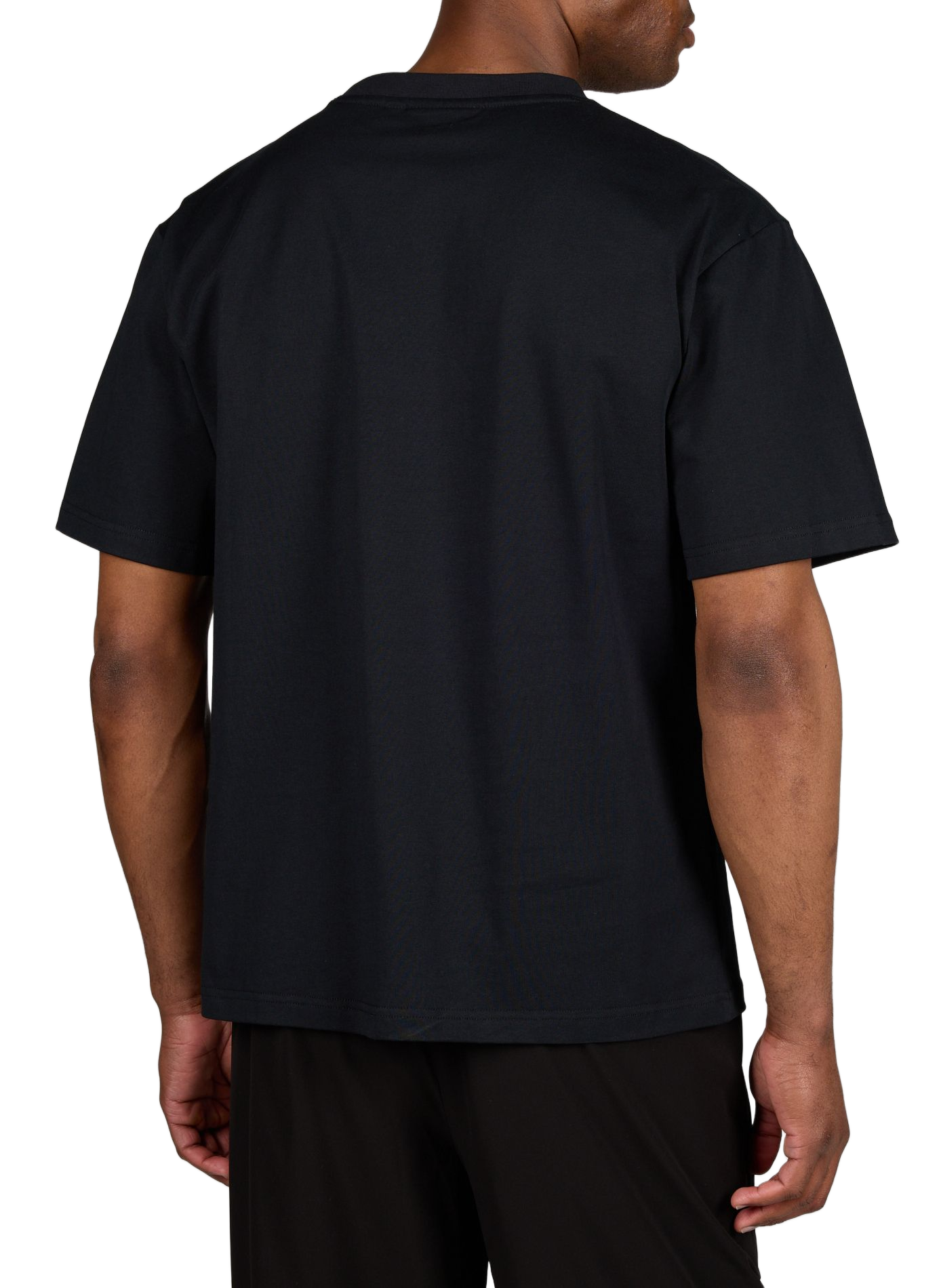 Round neck printed cotton T-shirt RAINS Black