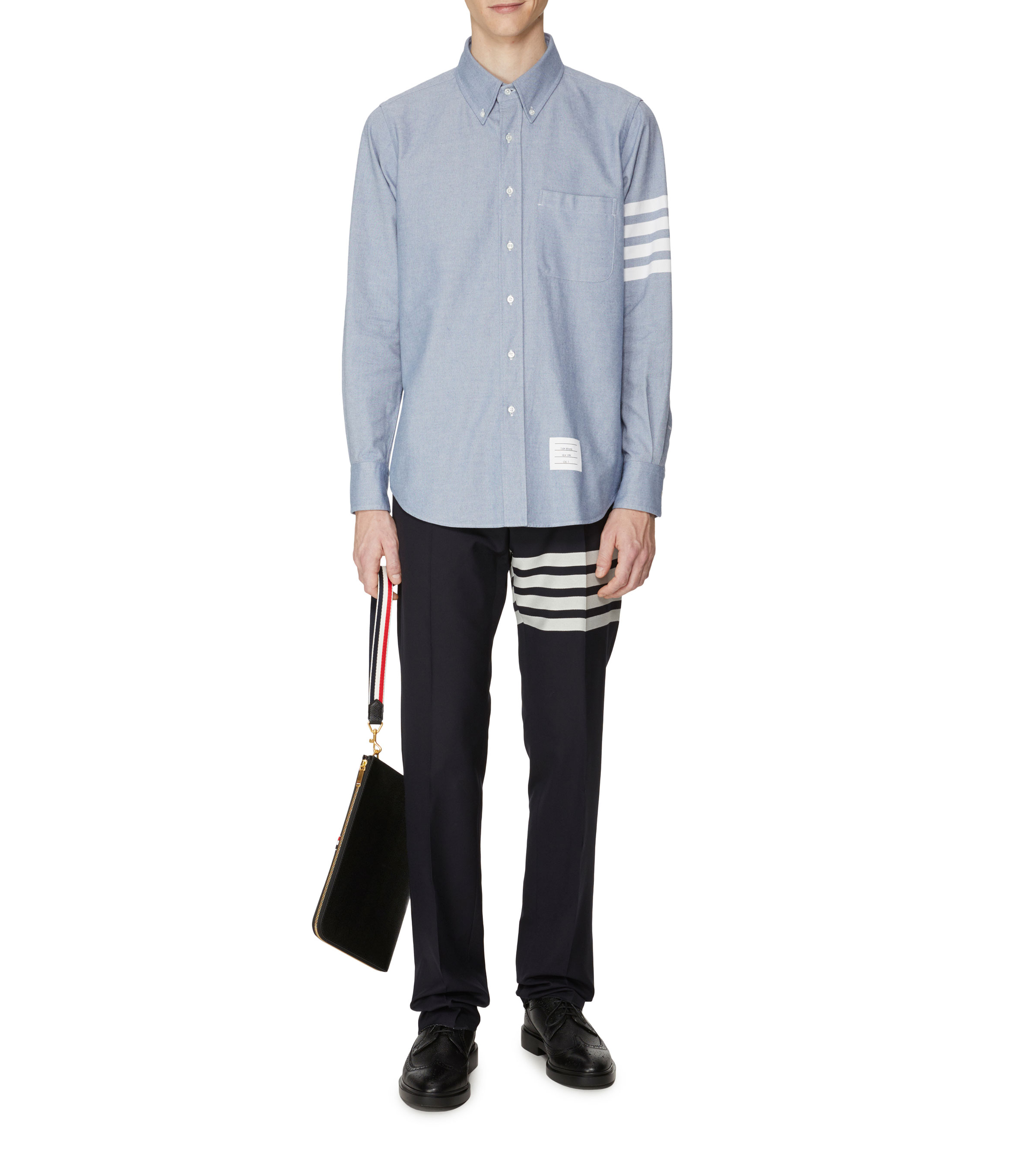 Wijdvallend katoenen overhemd THOM BROWNE Blauw