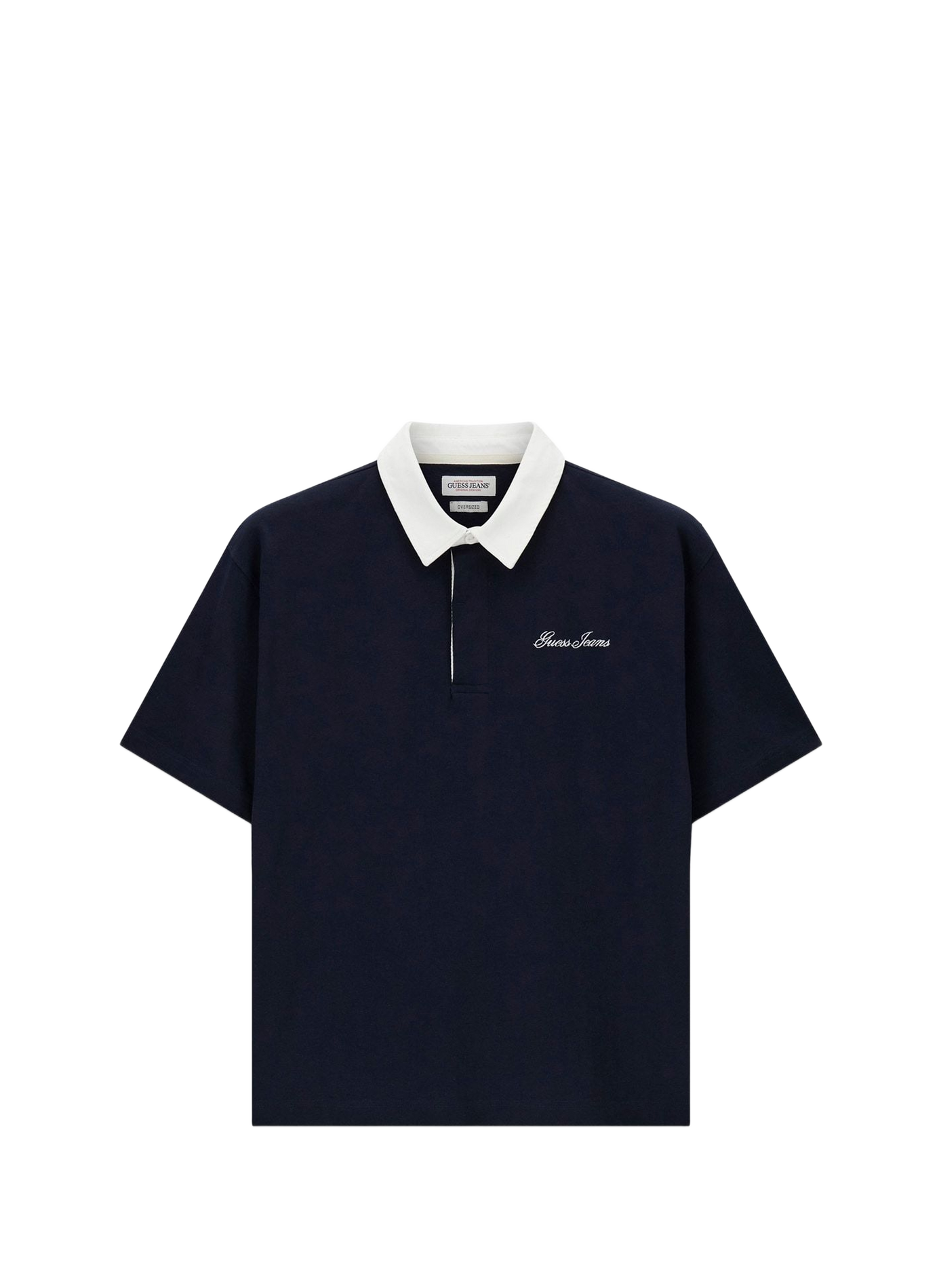 Short-sleeved cotton polo with logo embroidery GUESS Blue