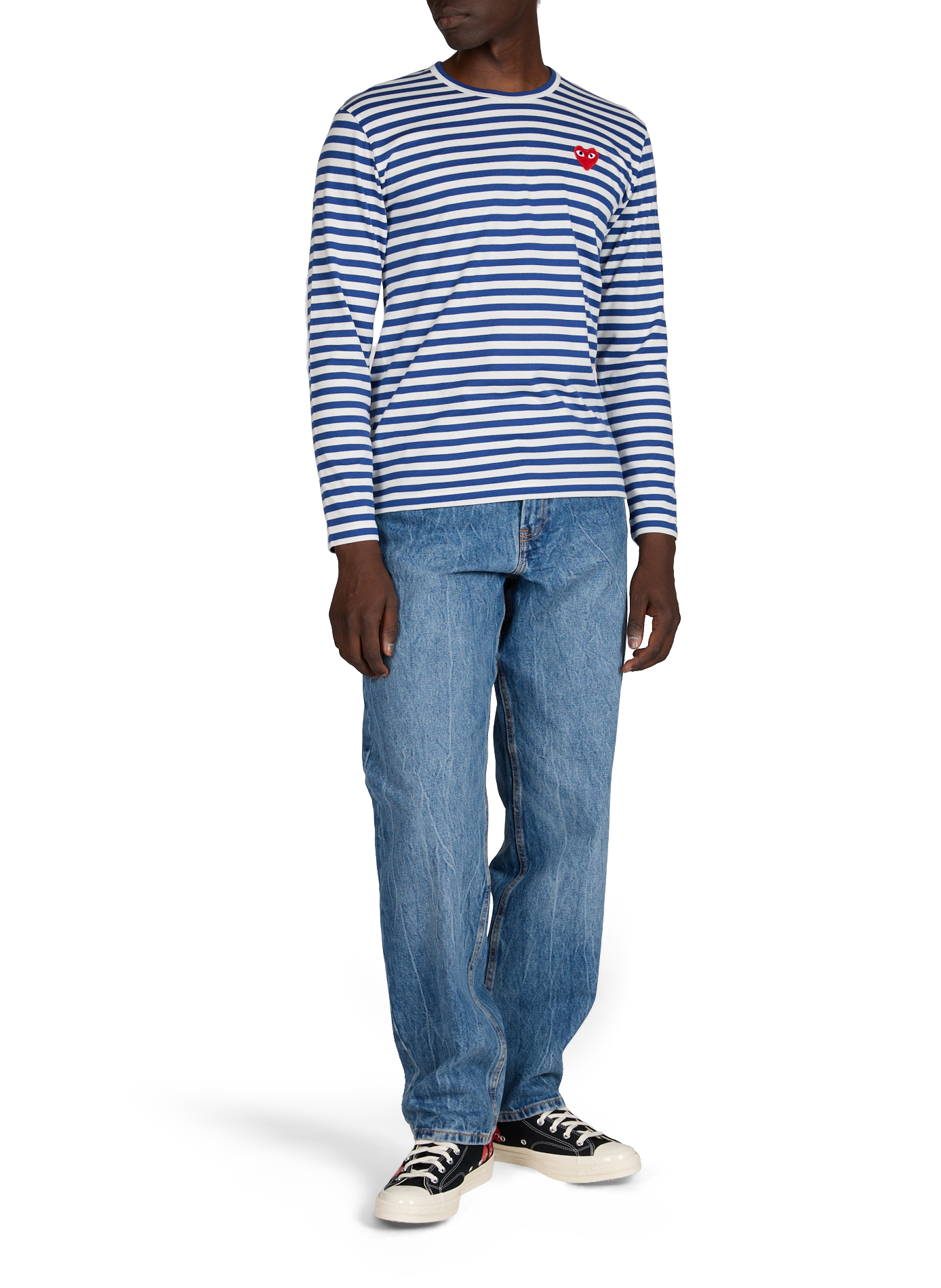 Jean droit en denim de coton TIMBERLAND Bleu
