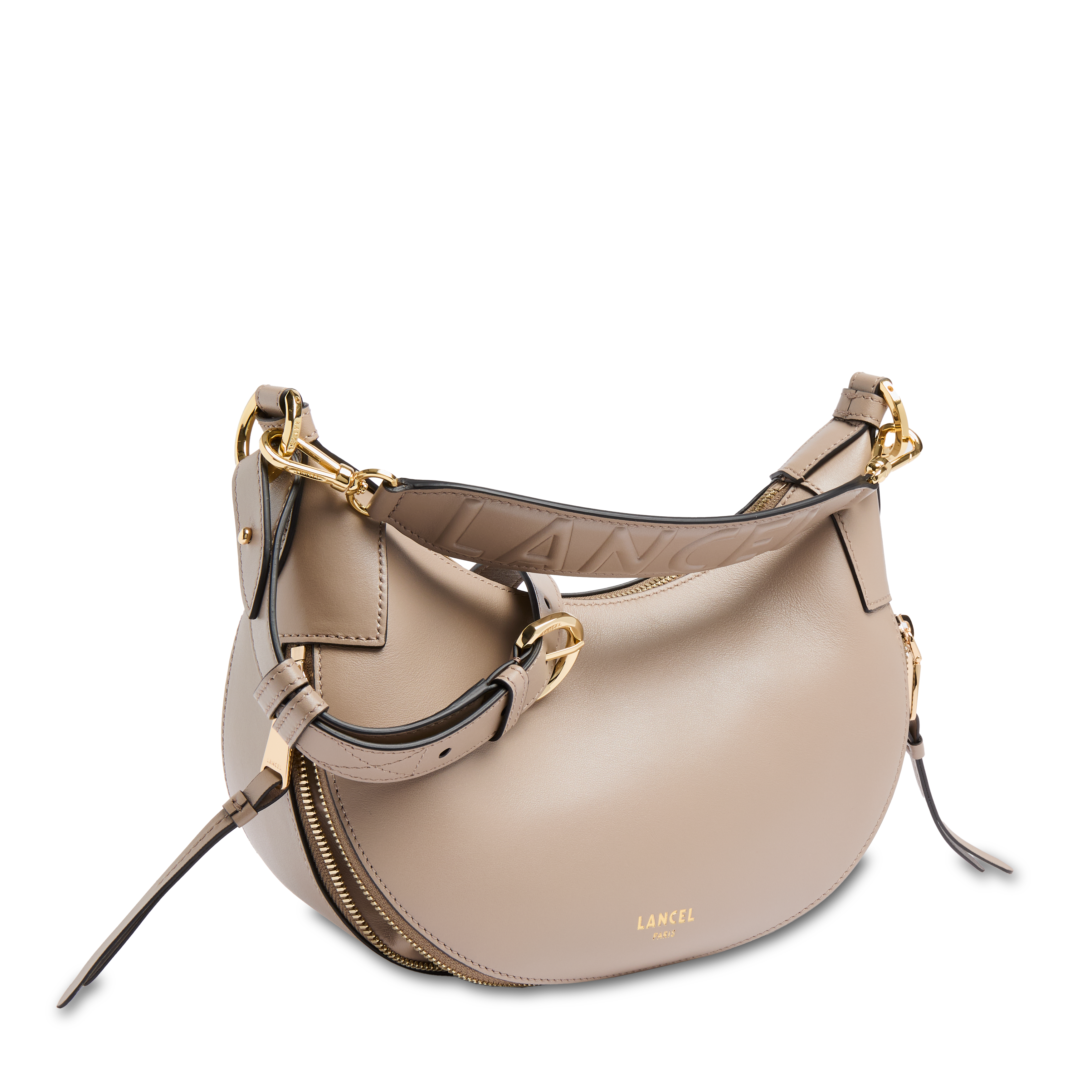 Sac hobo origami de lancel en cuir de vachette lisse LANCEL Gris