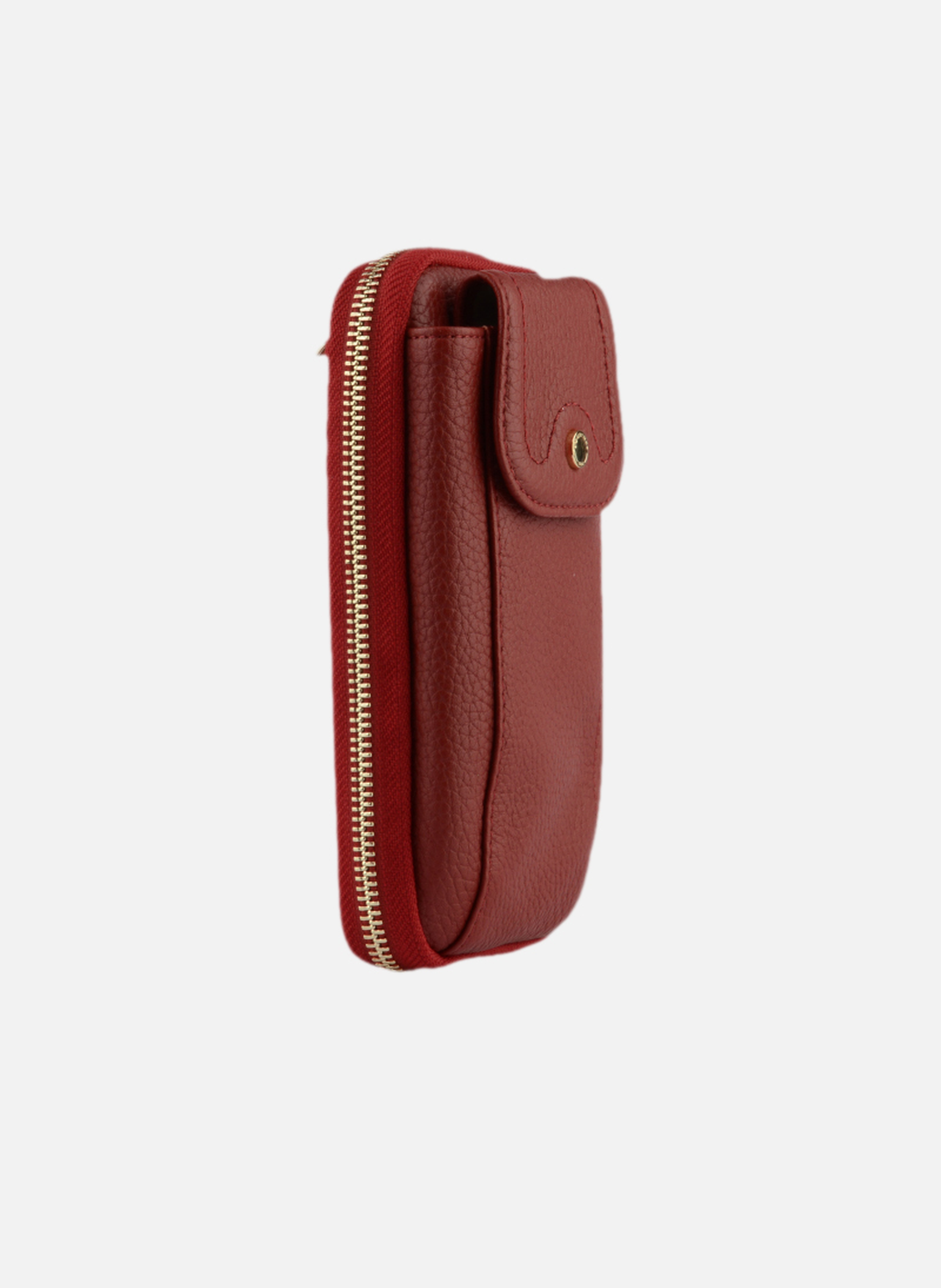 Club | etui téléphone portable en cuir de veau grainé | Rouge POURCHET Femme
