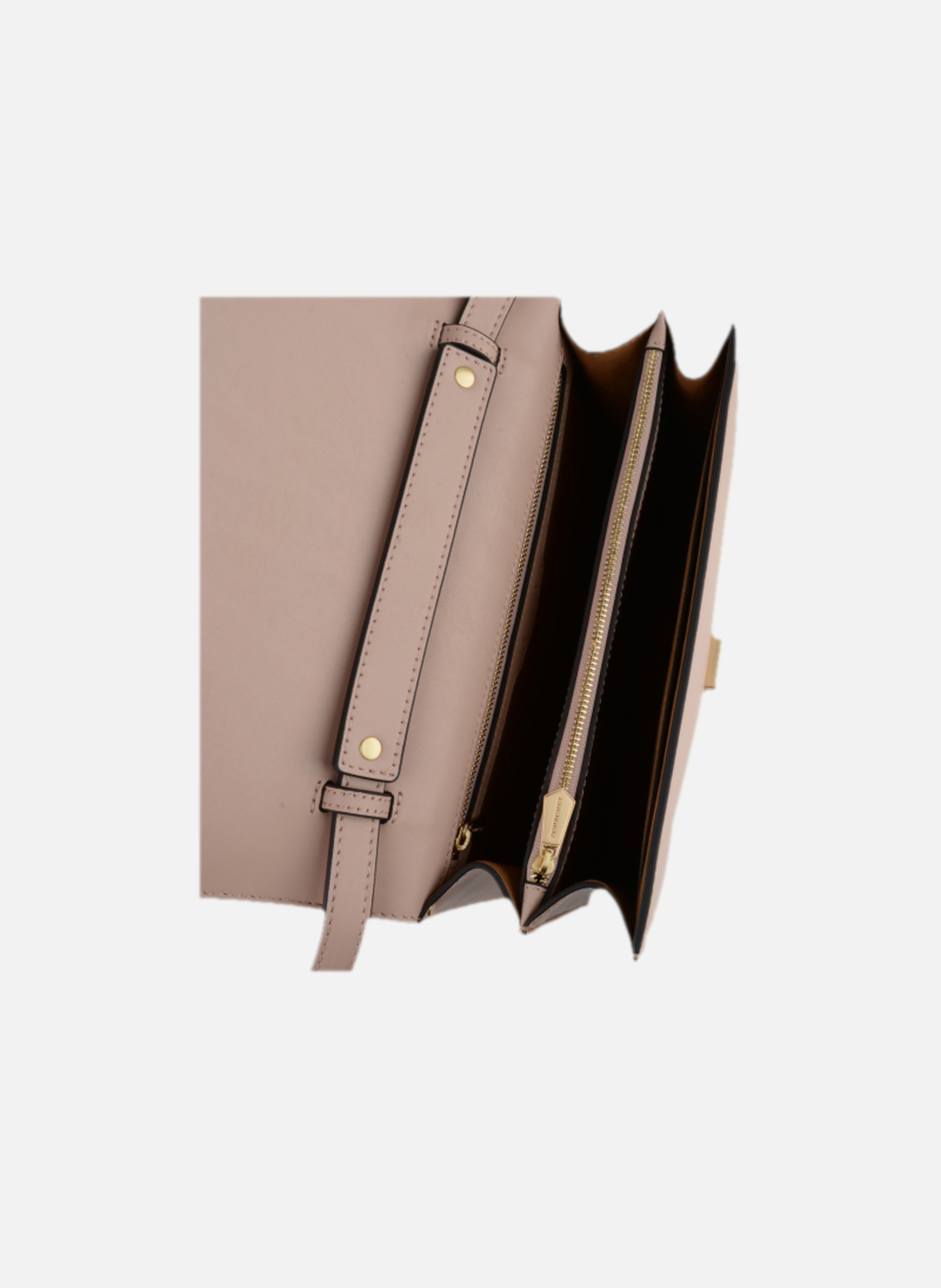 Anjou | sac porté épaule mm en cuir lisse | Rose POURCHET Femme