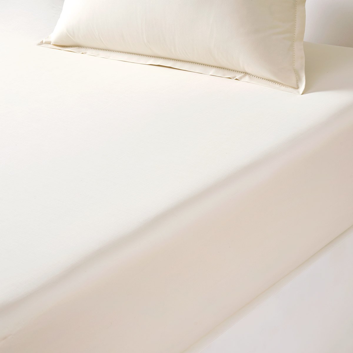 Drap housse pour lit articulé en percale de coton, alcove  Ivoire
