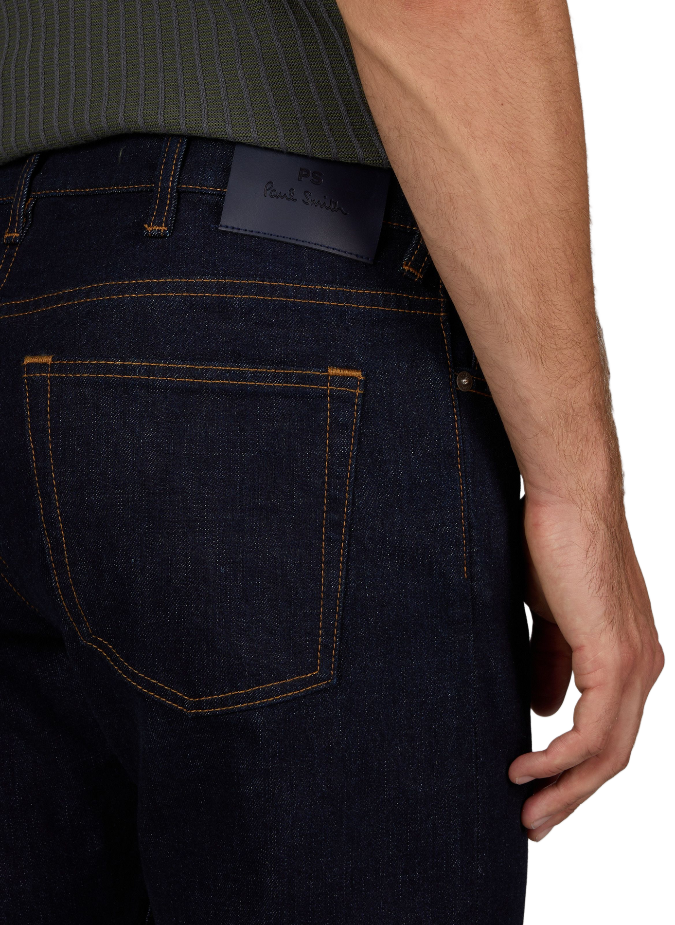 Raw slim fit mixed cotton jeans PAUL SMITH Blue