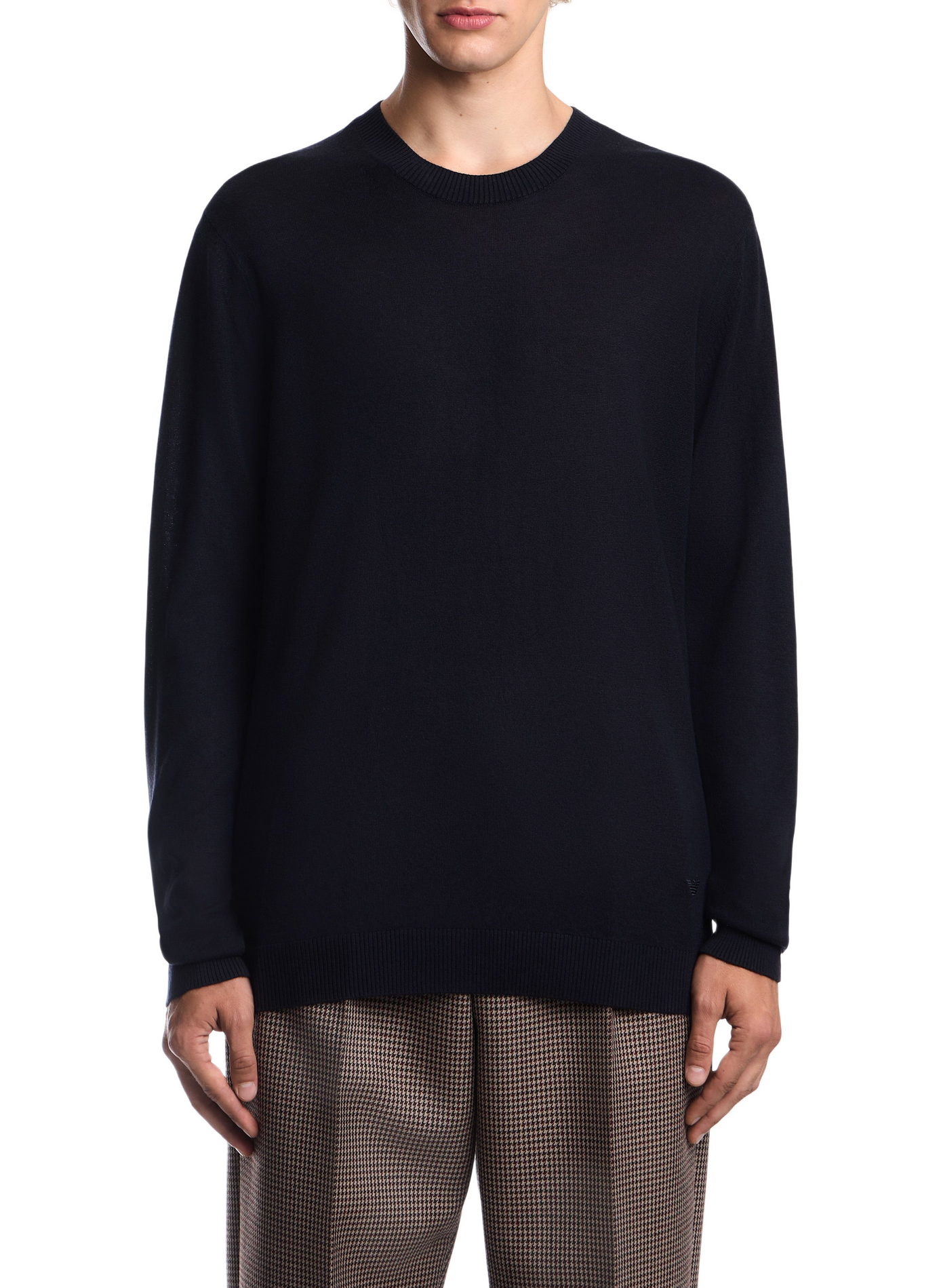 Straight silk and cashmere sweater EMPORIO ARMANI Blue