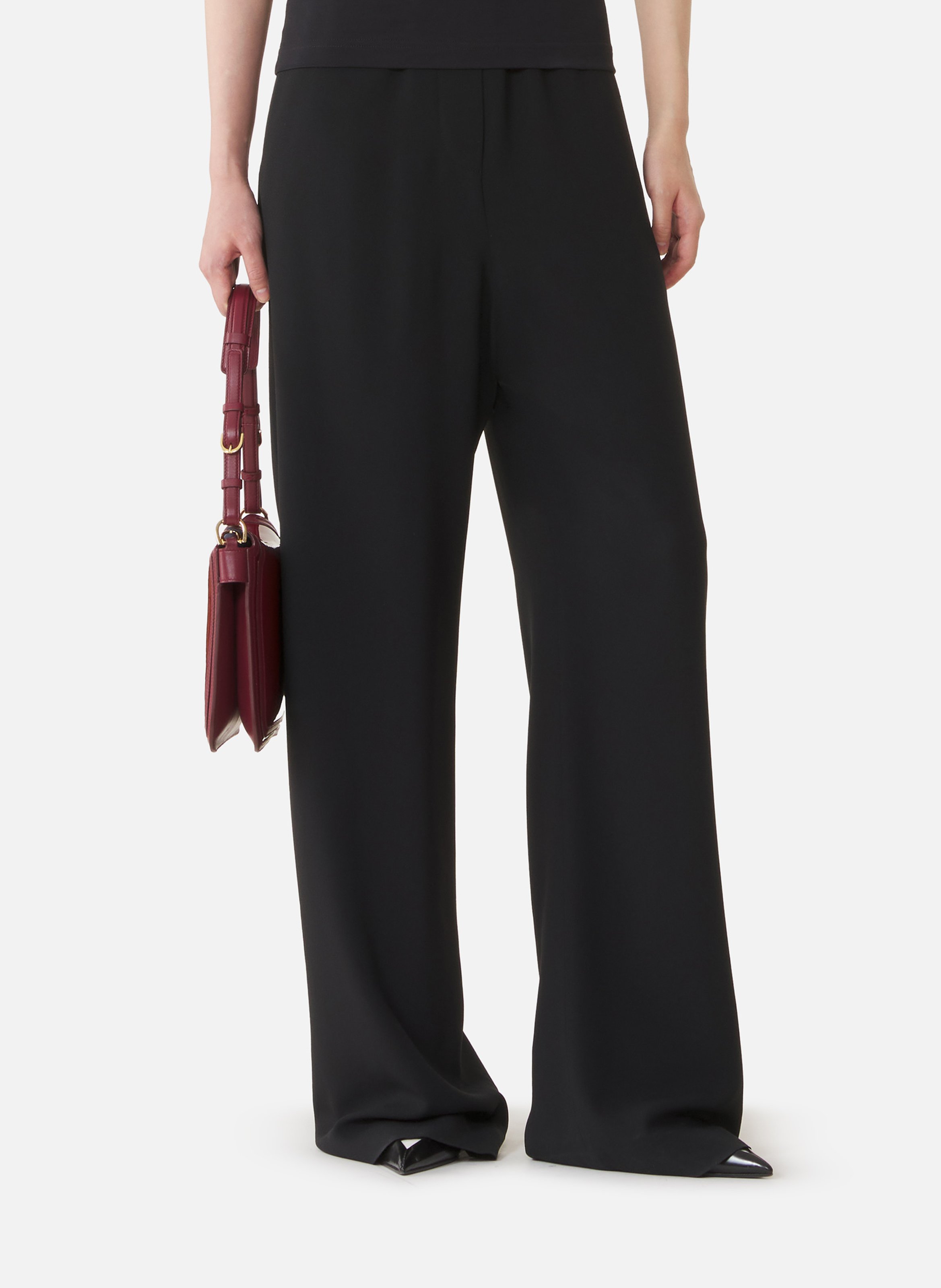 Pantalon large en sablé LANVIN Noir