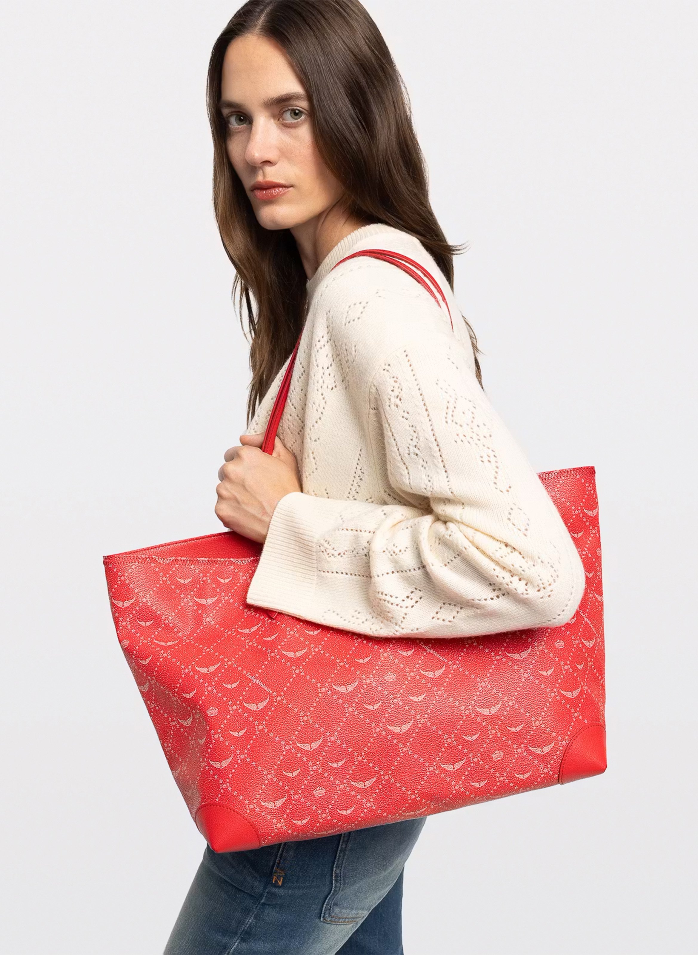 Sac cabas à imprimé monogramme z shopper ZADIG&VOLTAIRE Rouge