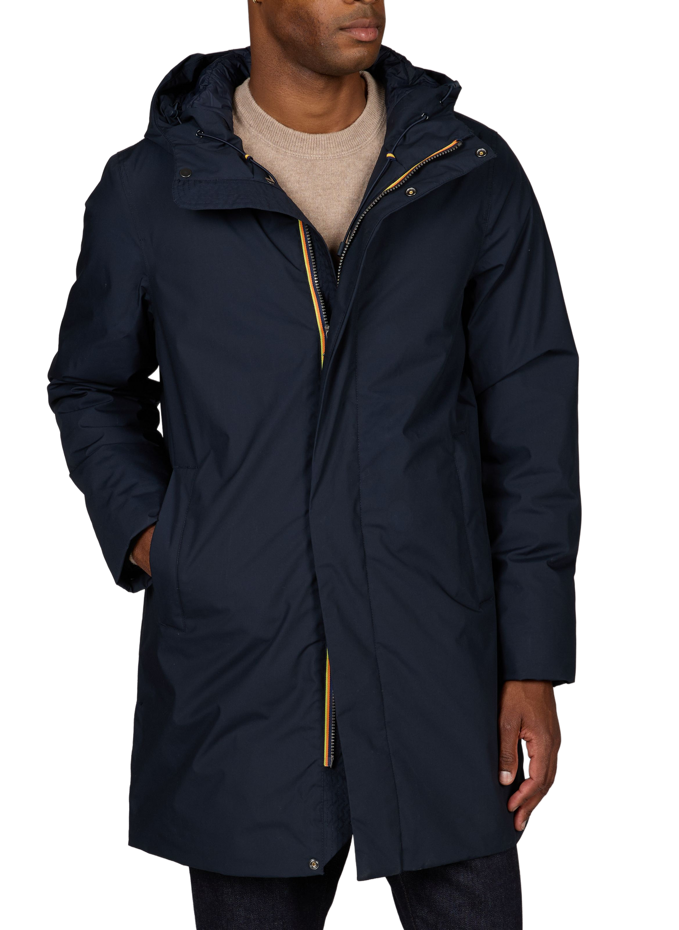 Straight parka in blended cotton K-WAY Blue