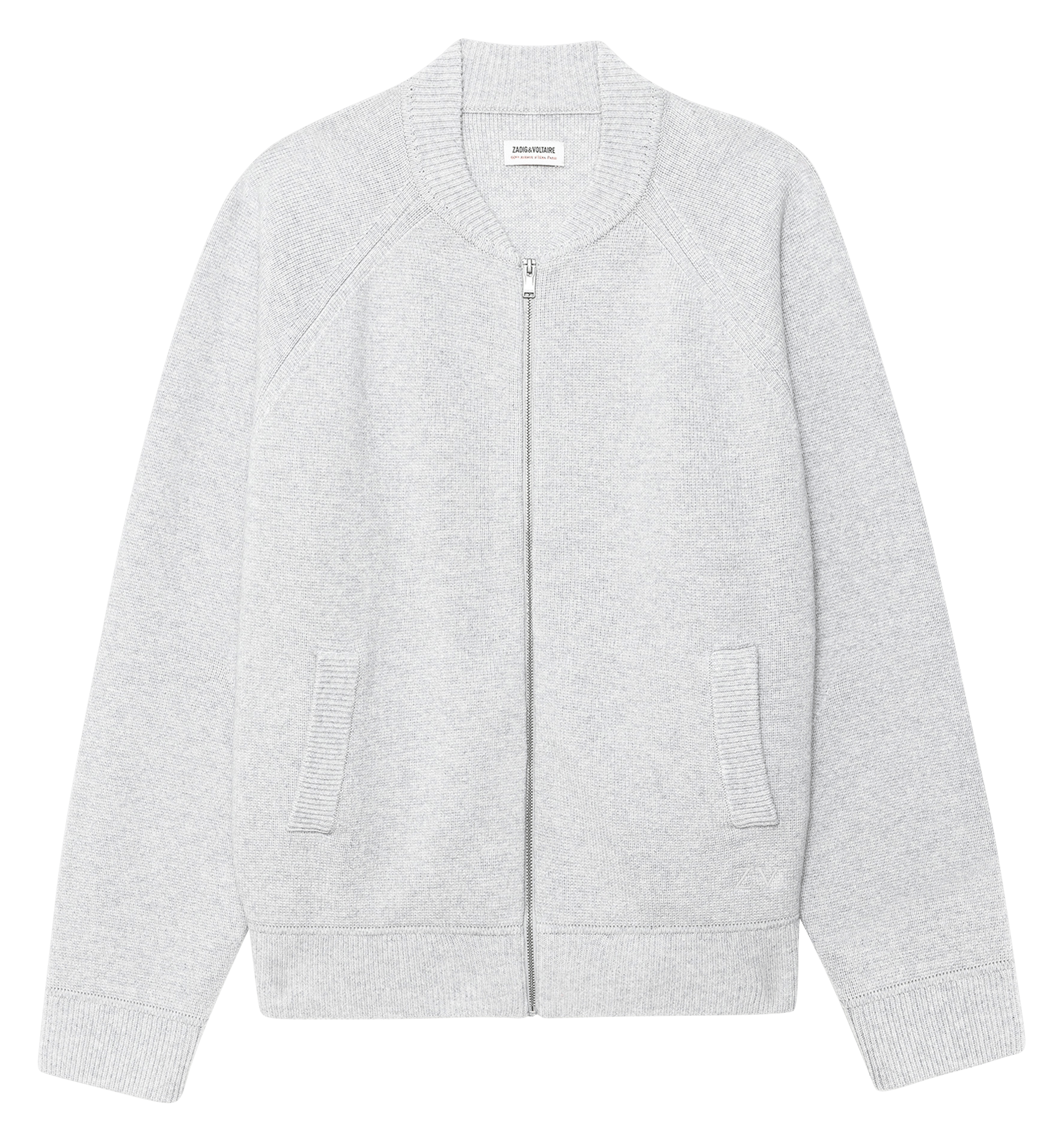 Cardigan col rond en laine mélangée gweno ZADIG&VOLTAIRE Gris