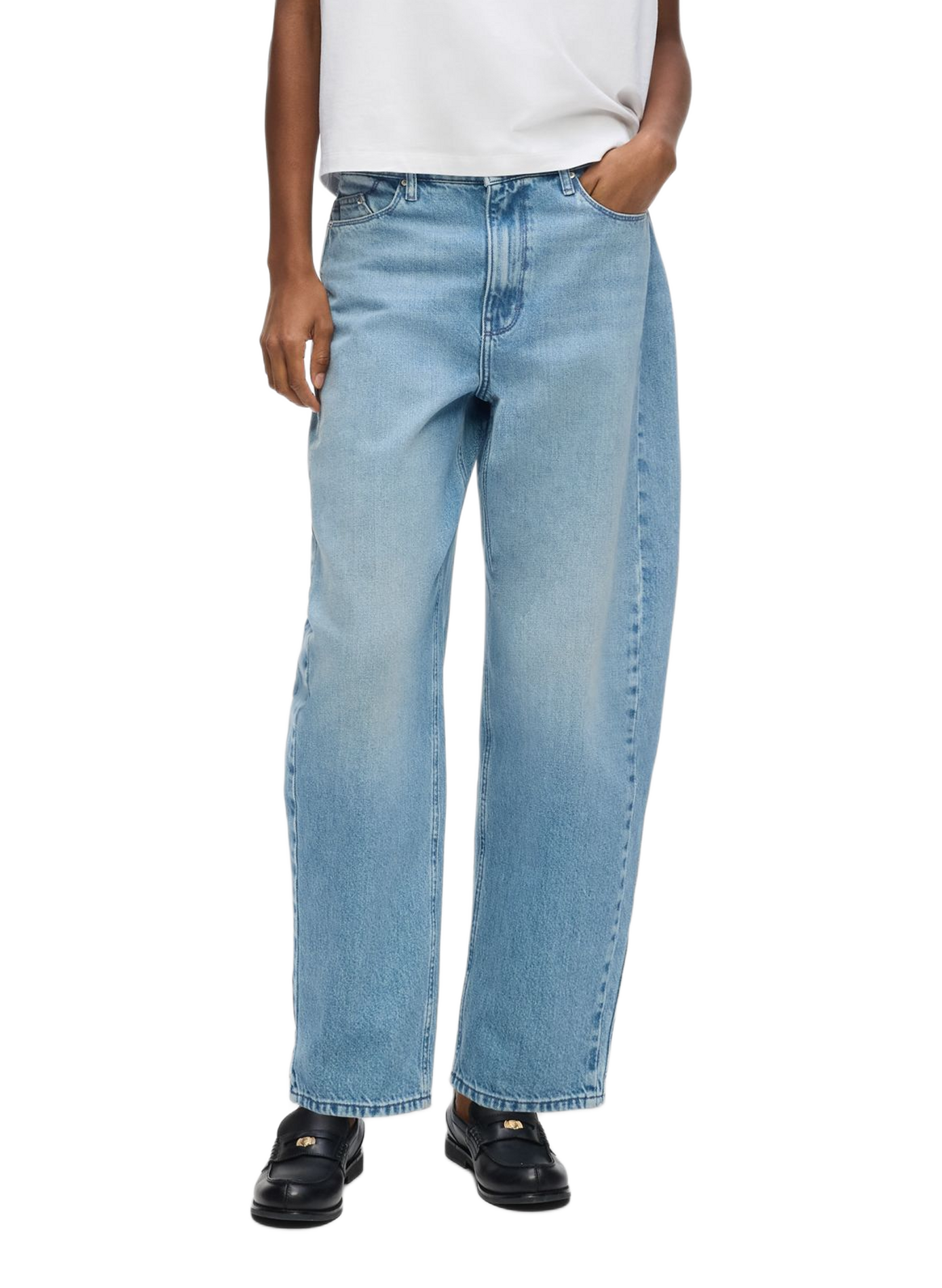 Wide cotton jeans KARL LAGERFELD Blue