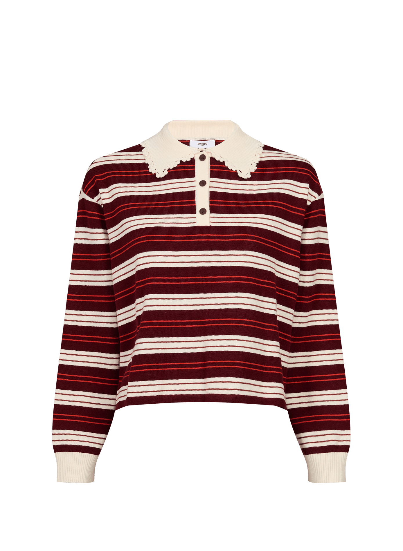 Striped polo neck sweater SUNCOO Multicolour