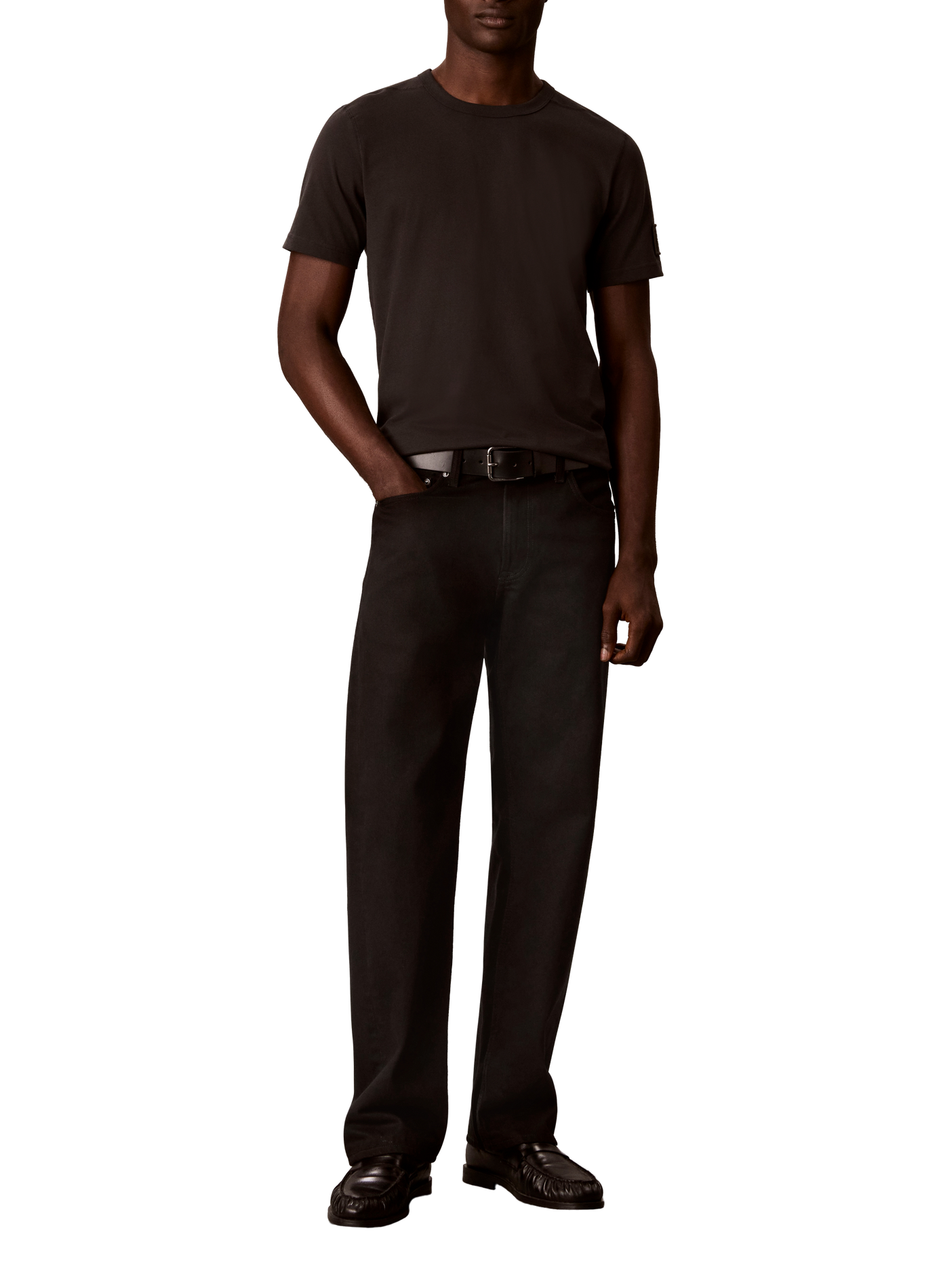 T-shirt manches courtes en coton CALVIN KLEIN Schwarz